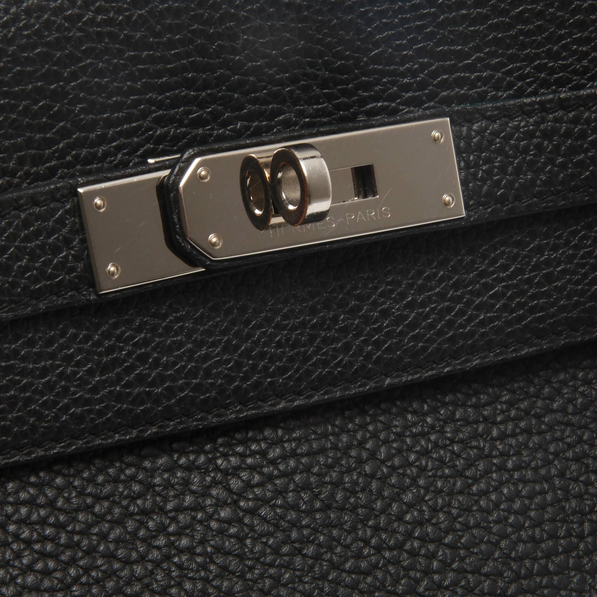 Hermès Kelly Retourne 32cm Black Veau Togo with Silver Hardware 1