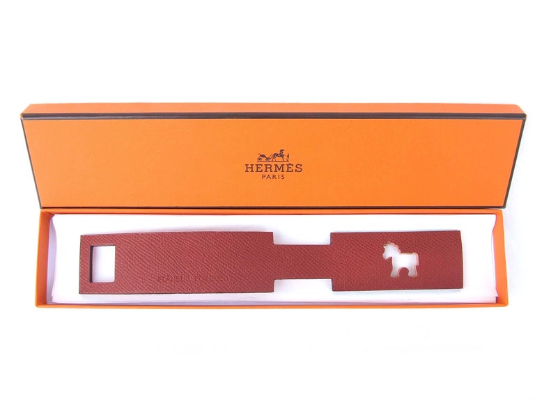 Hermès Petit H Luggage Tag Horse Leather Bag Charm Rouge H Orange at