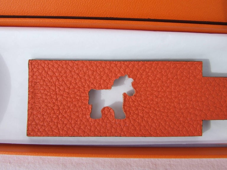 Hermès Petit H Luggage Tag Horse Leather Bag Charm Rouge H Orange at