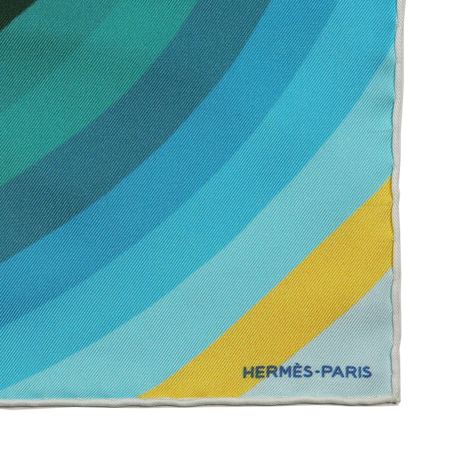 Women's Hermès Marcelina 90 cm Silk Scarf- Blue Colorway