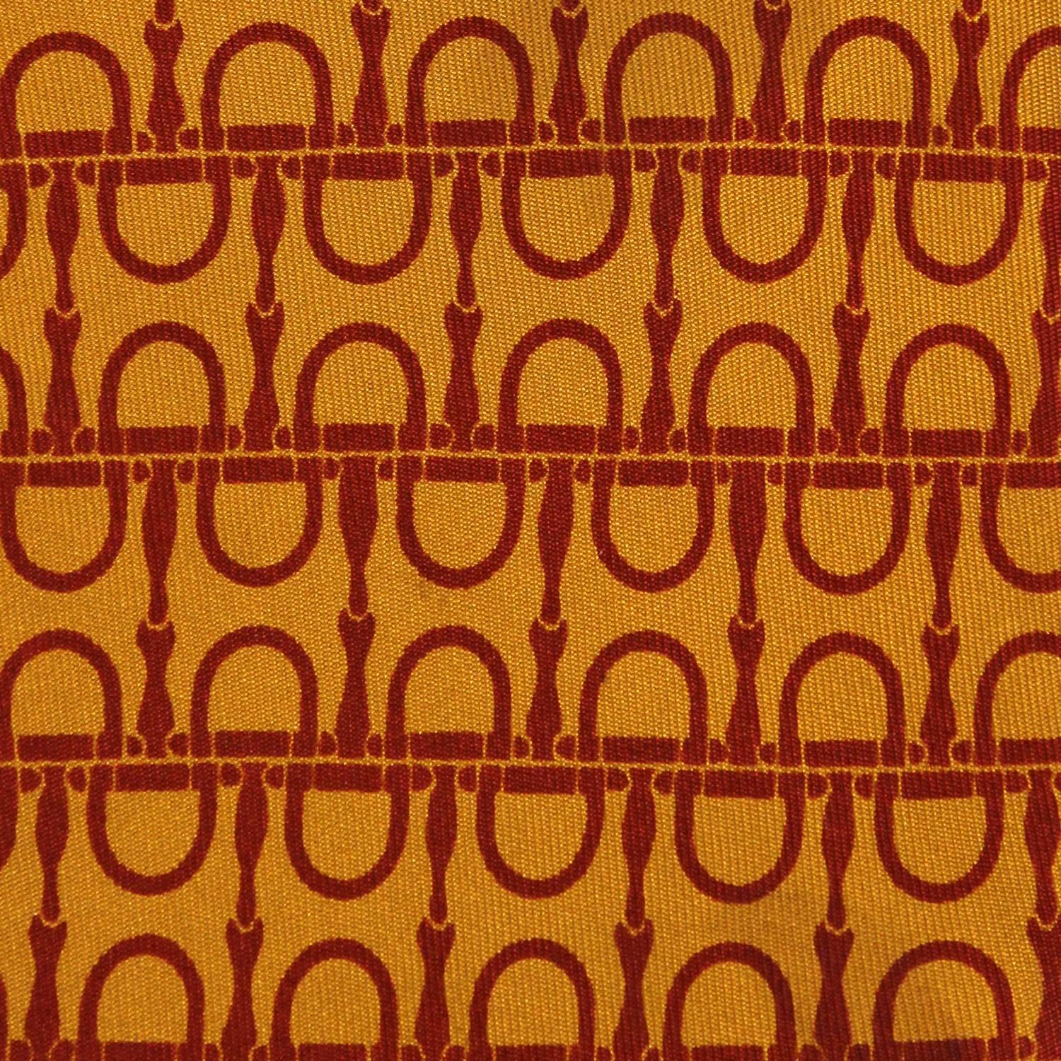 Brown Hermès Multicolor Printed Silk Vintage Tie, 1960s