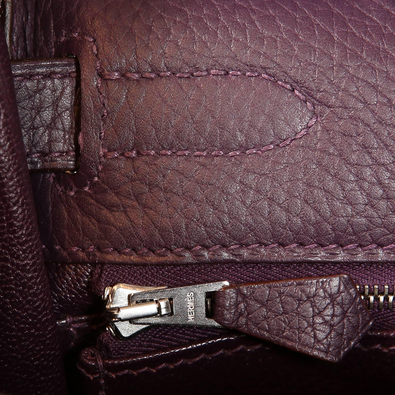 Hermès Raisin Clemence 32 cm Kelly Bag with Palladium 6