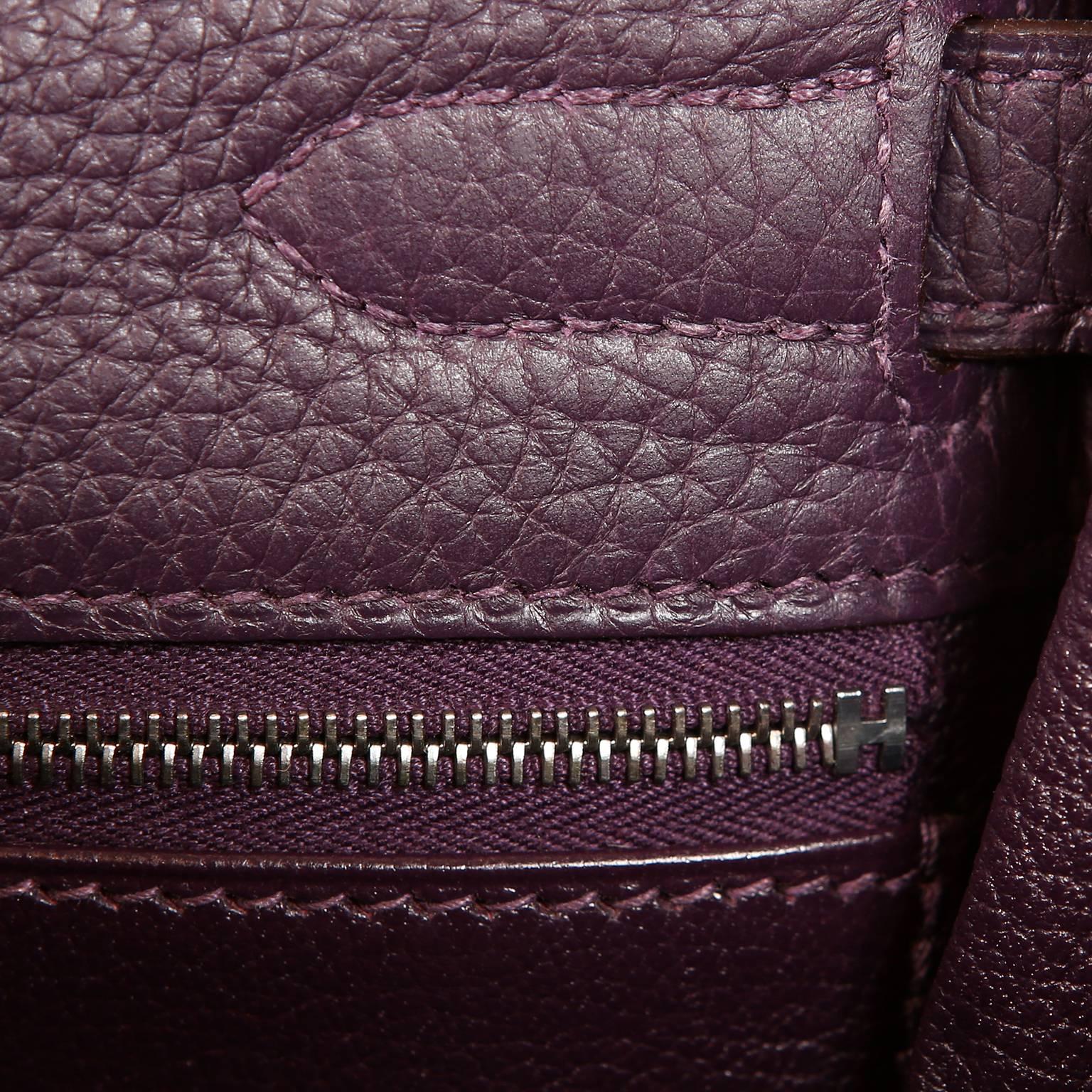 Hermès Raisin Clemence 32 cm Kelly Bag with Palladium 7