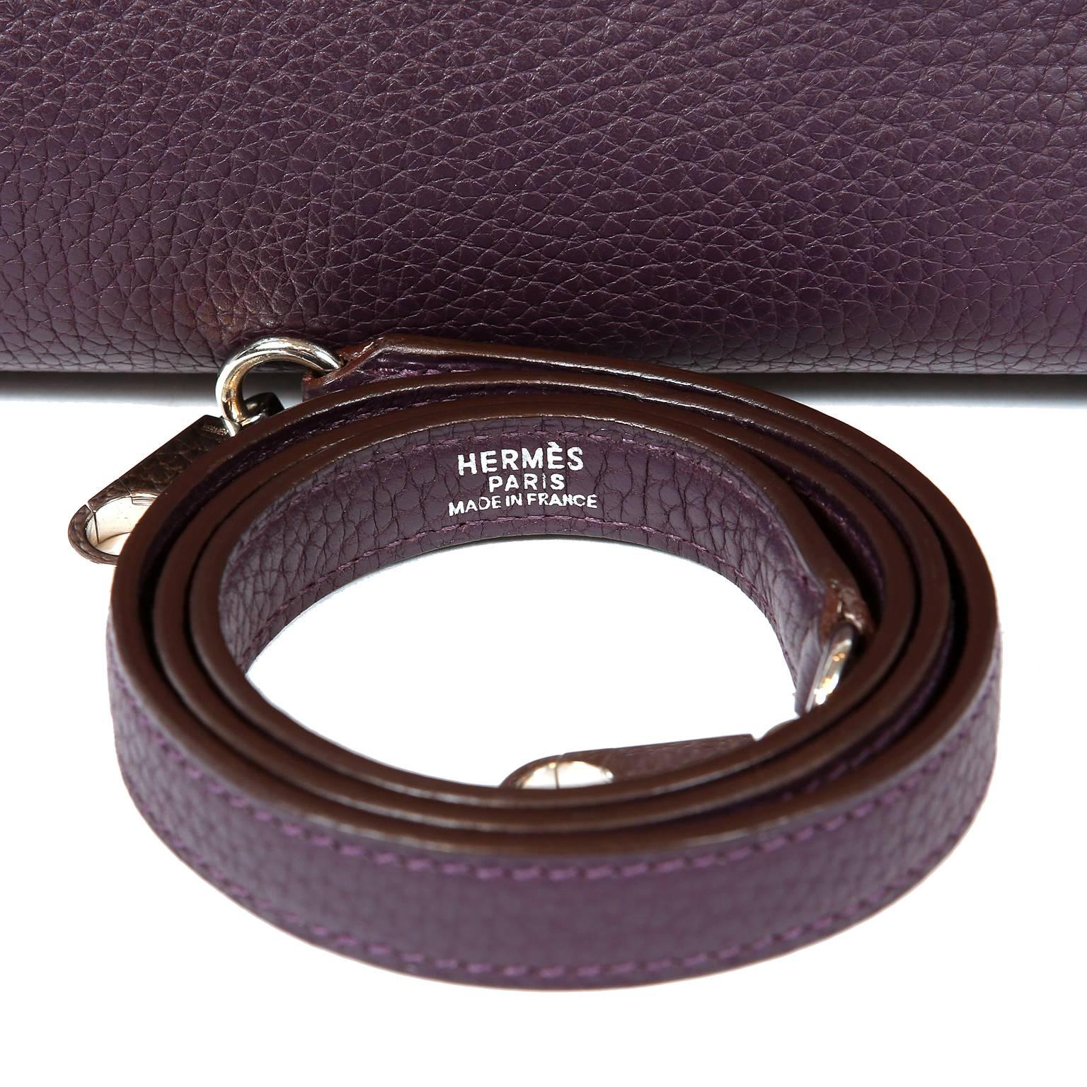 Hermès Raisin Clemence 32 cm Kelly Bag with Palladium 8