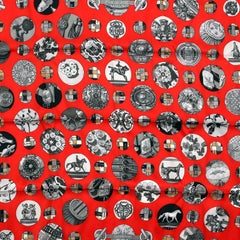 Hermès Red Pois de Soie Silk Scarf