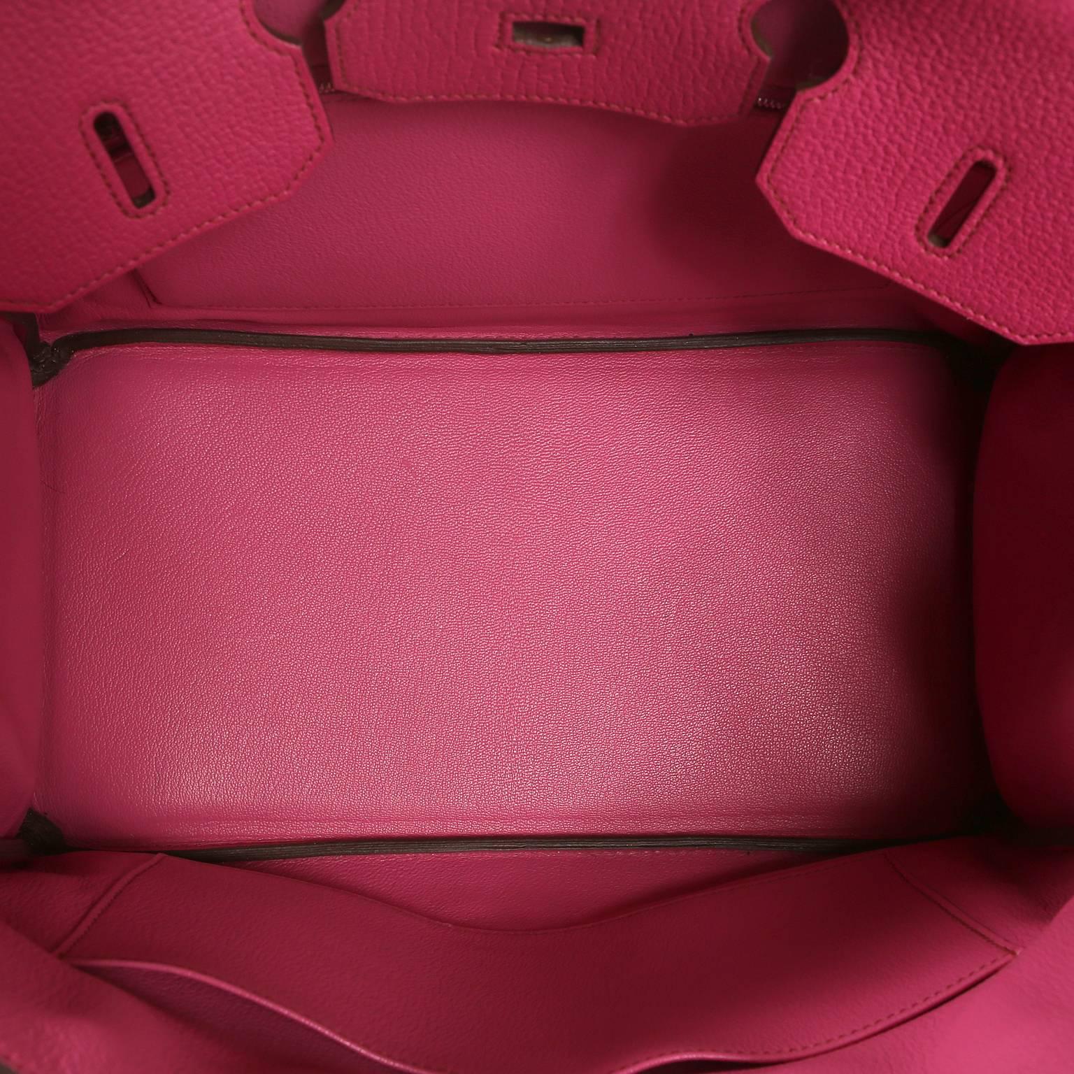 Hermès Rose Shocking Chevre 35 cm Birkin Bag- Palladium HW 7