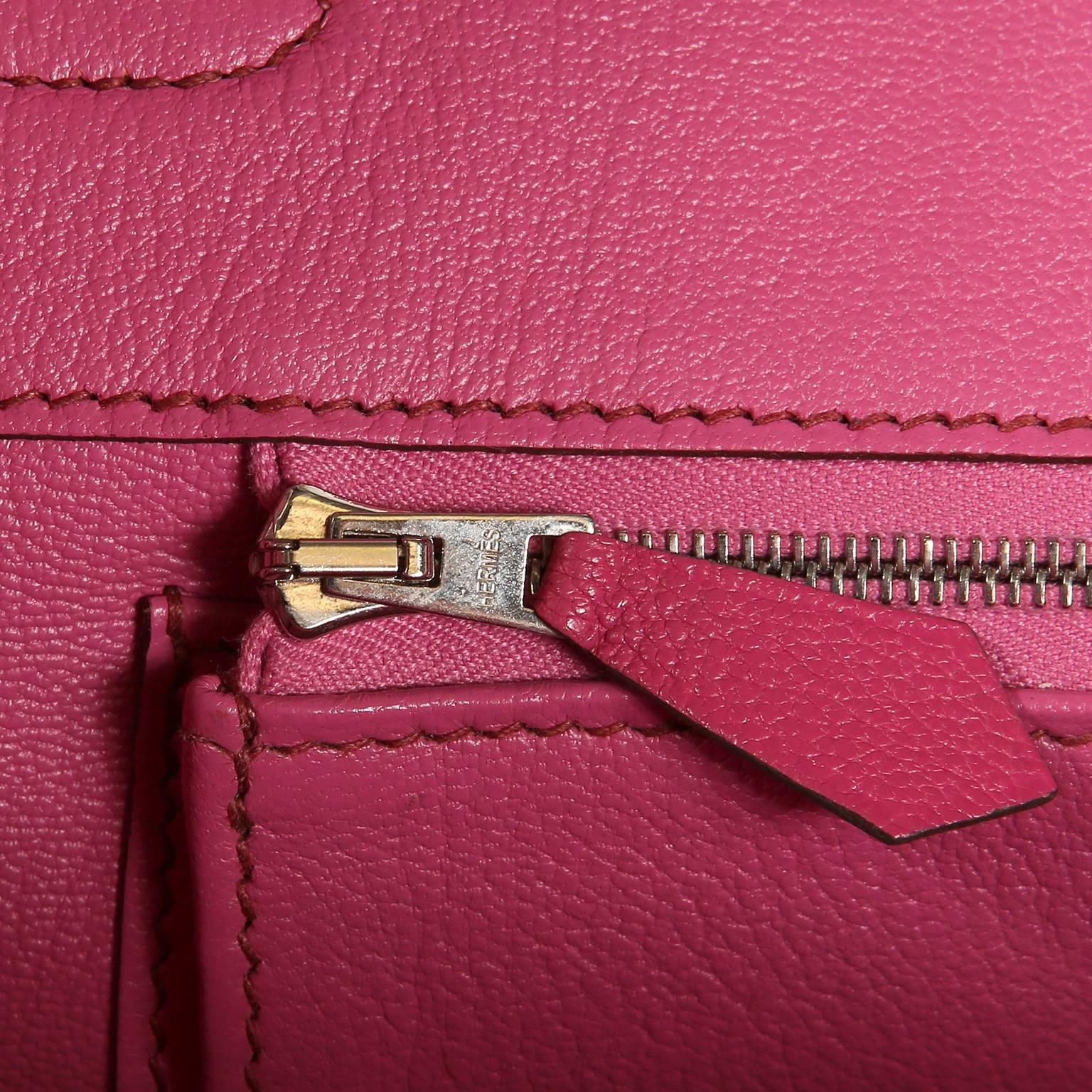 Hermès Rose Shocking Chevre 35 cm Birkin Bag- Palladium HW 8