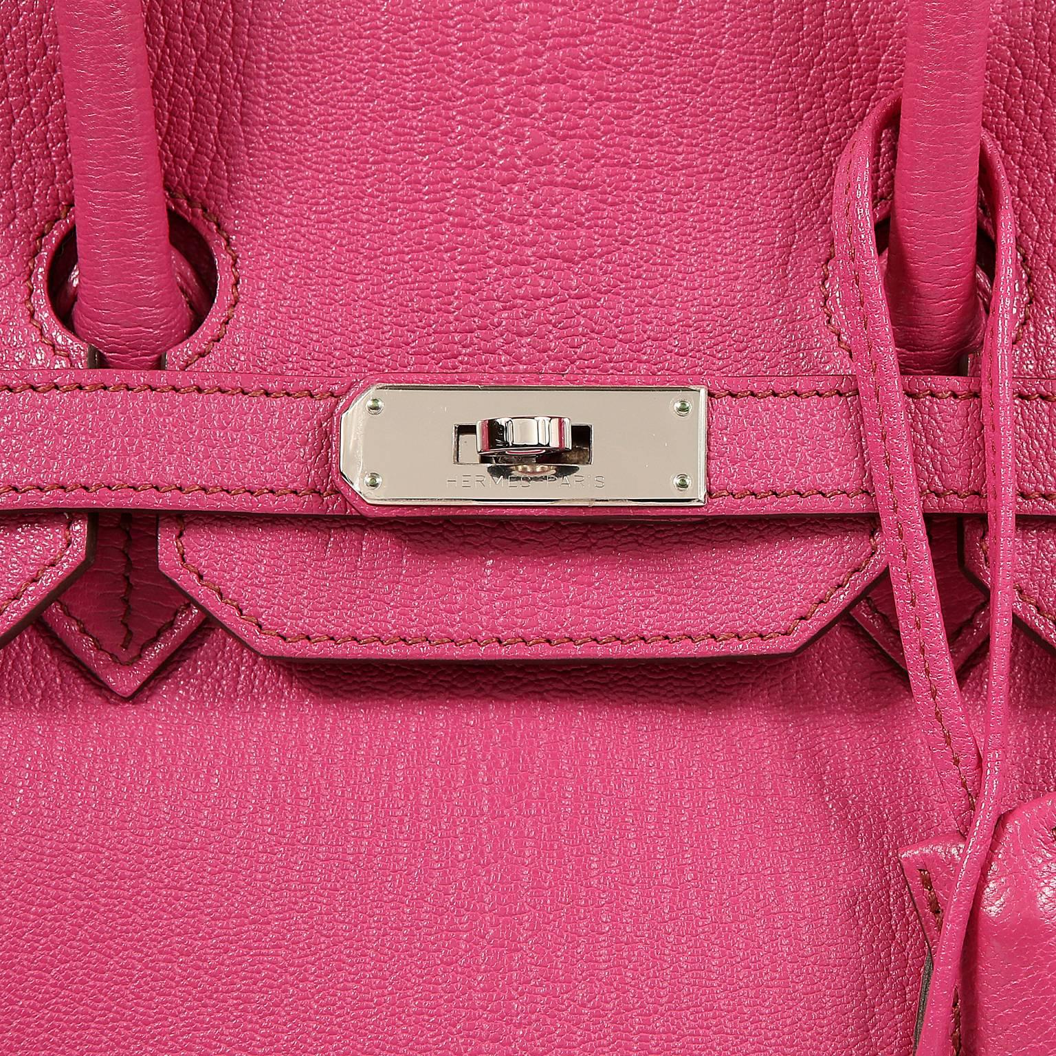 Hermès Rose Shocking Chevre 35 cm Birkin Bag- Palladium HW 4