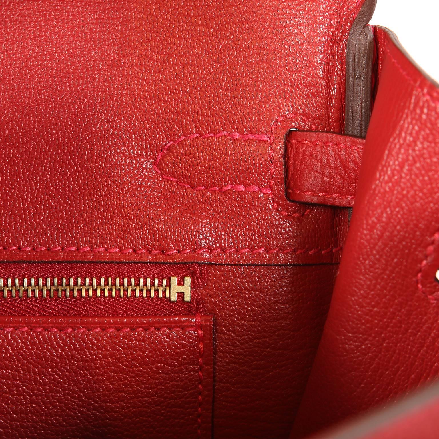 Hermès Rouge Garance Togo 25 cm Birkin Bag- Gold Hardware 4