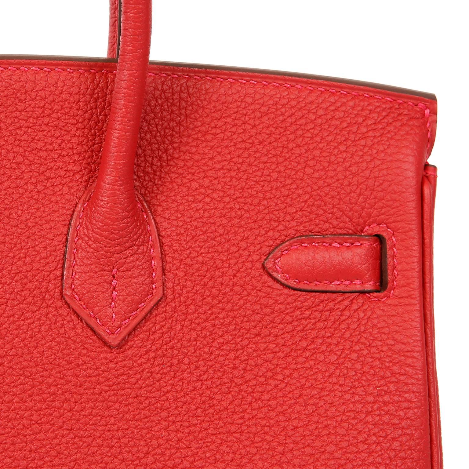 Hermès Rouge Garance Togo 25 cm Birkin Bag- Gold Hardware 5