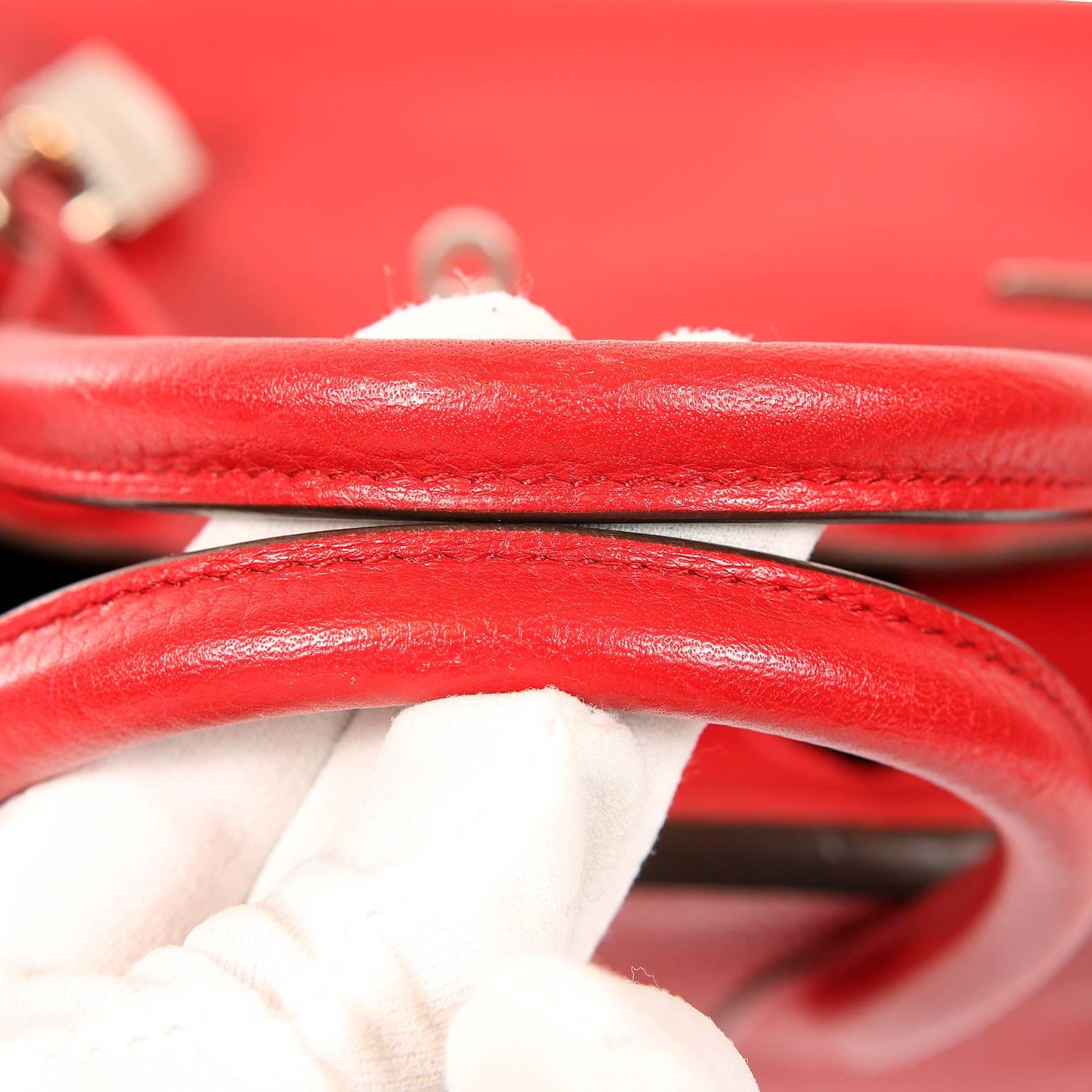 Hermès Rouge H Togo 30 cm Birkin Bag- Palladium Hardware 2