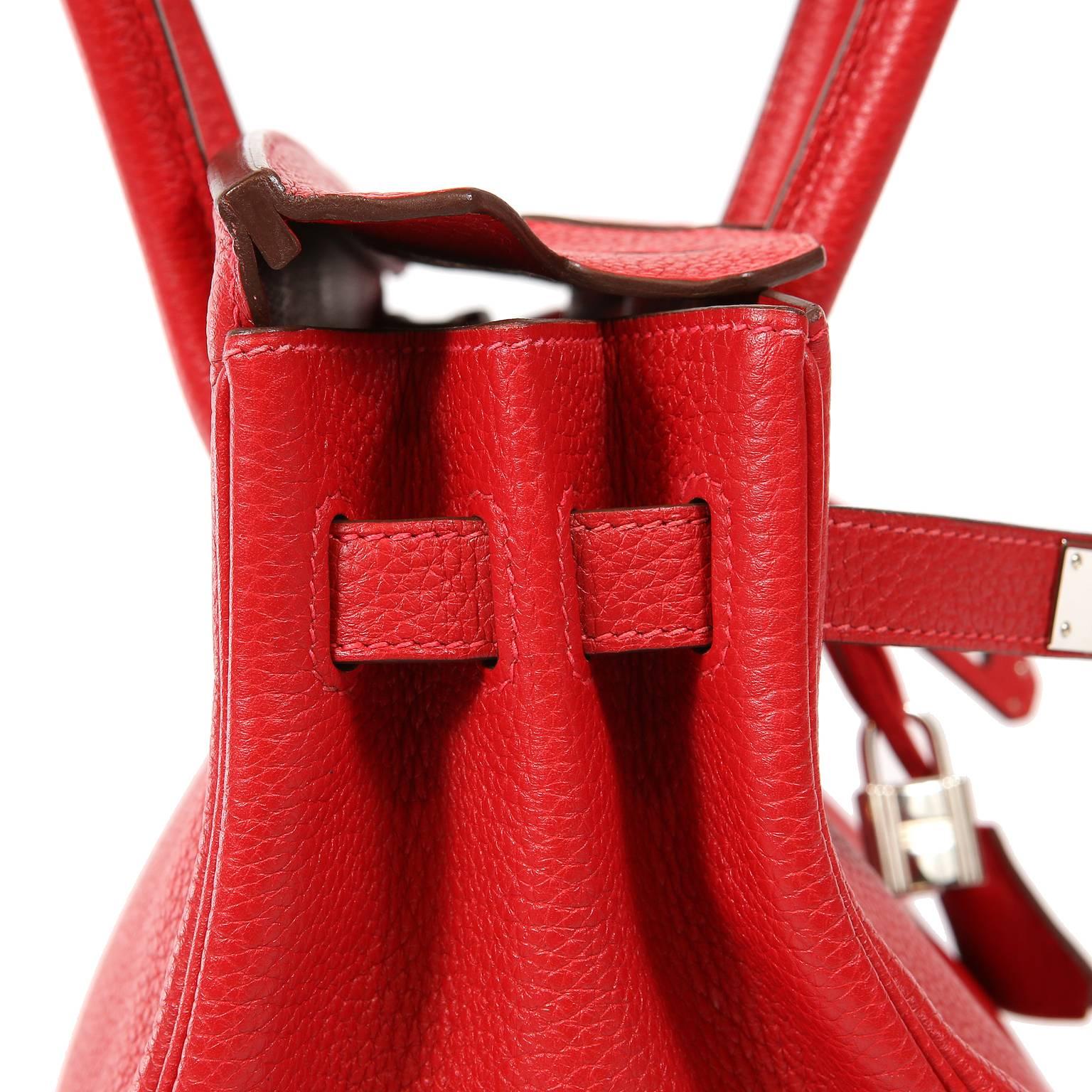 Women's Hermès Rouge H Togo 30 cm Birkin Bag- Palladium Hardware