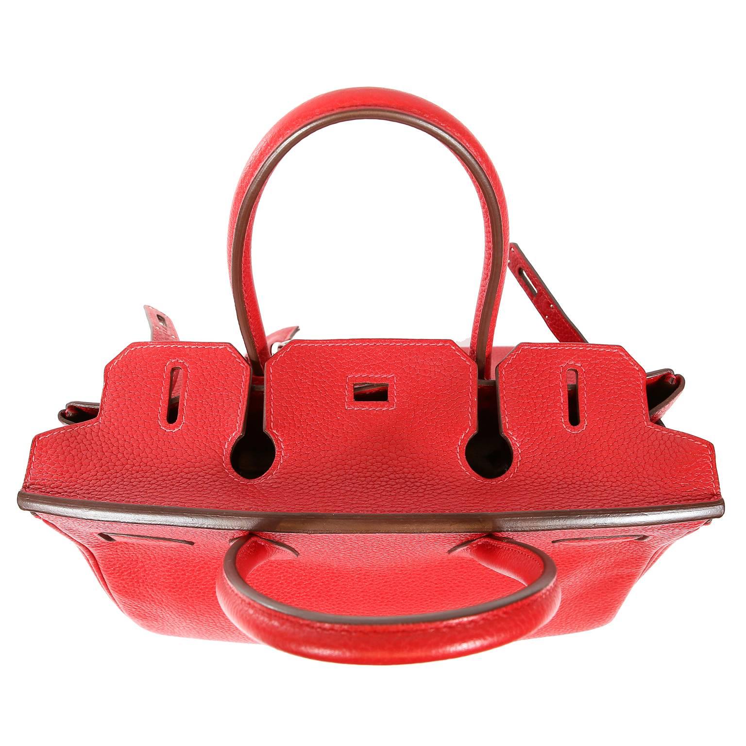 Hermès Rouge H Togo 30 cm Birkin Bag- Palladium Hardware 1