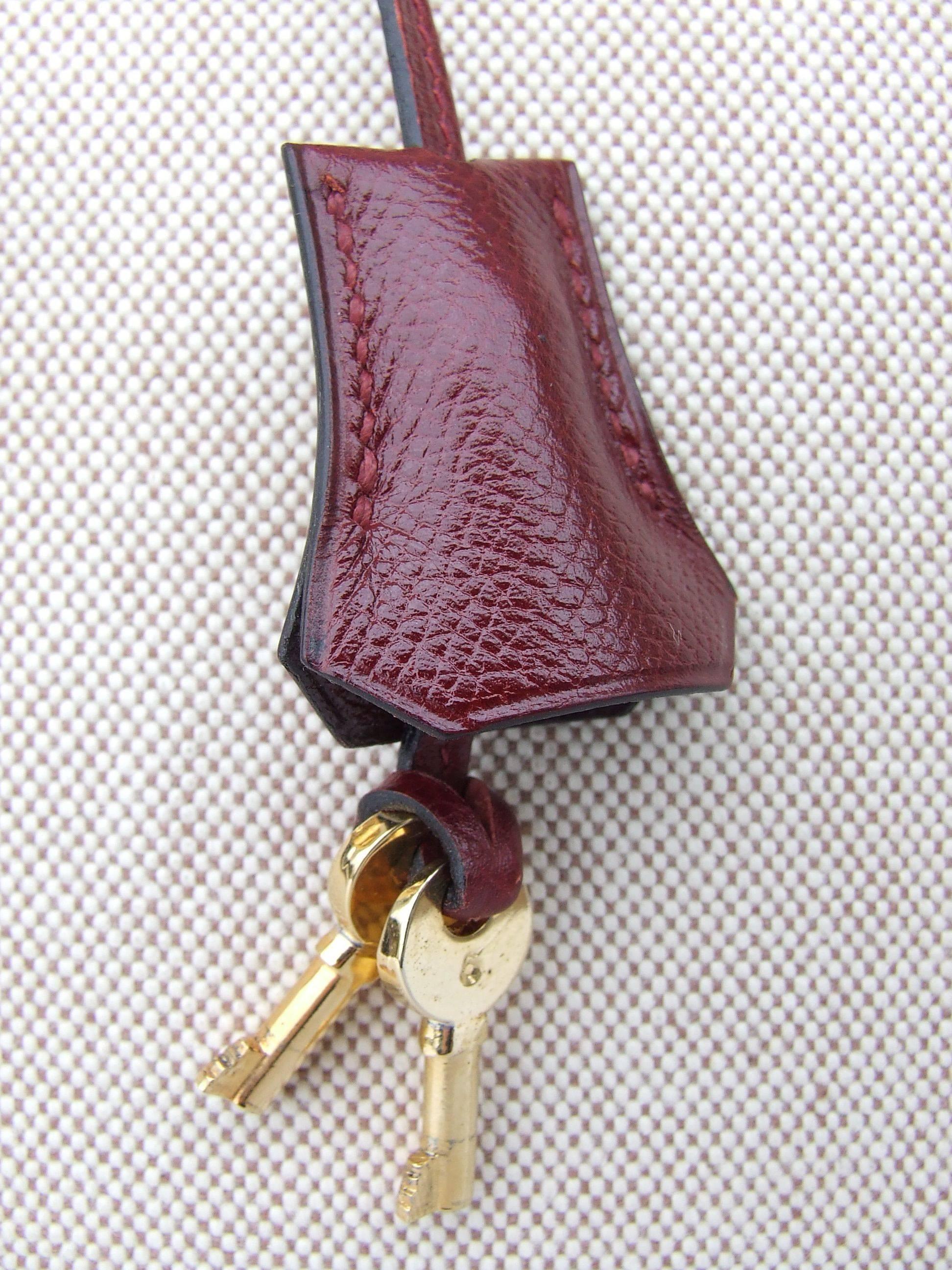 Hermès Sac a Depeche Briefcase Handbag Rouge H Leather and Toile 39 cm 2