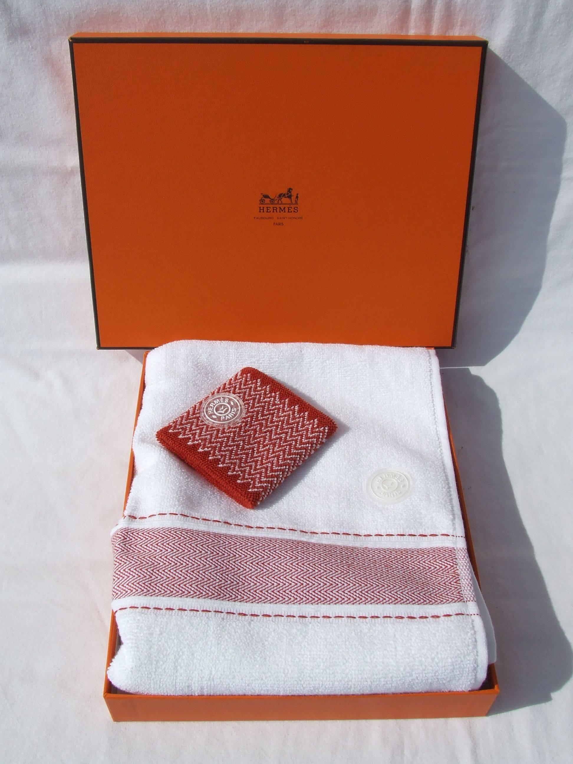 Hermès Set of Sports Towel and Sweatband Tennis Combed Cotton For Woman NIB 6