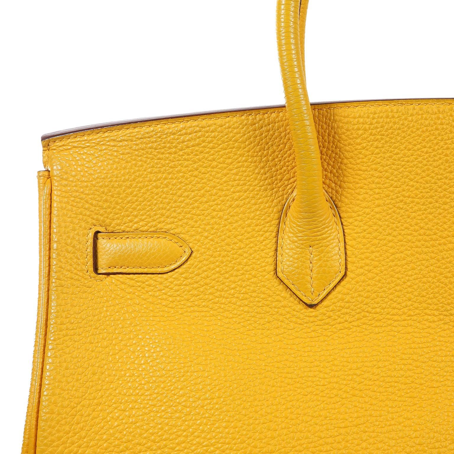 Hermès Soleil Yellow Togo 35cm Birkin Bag with Palladium 8