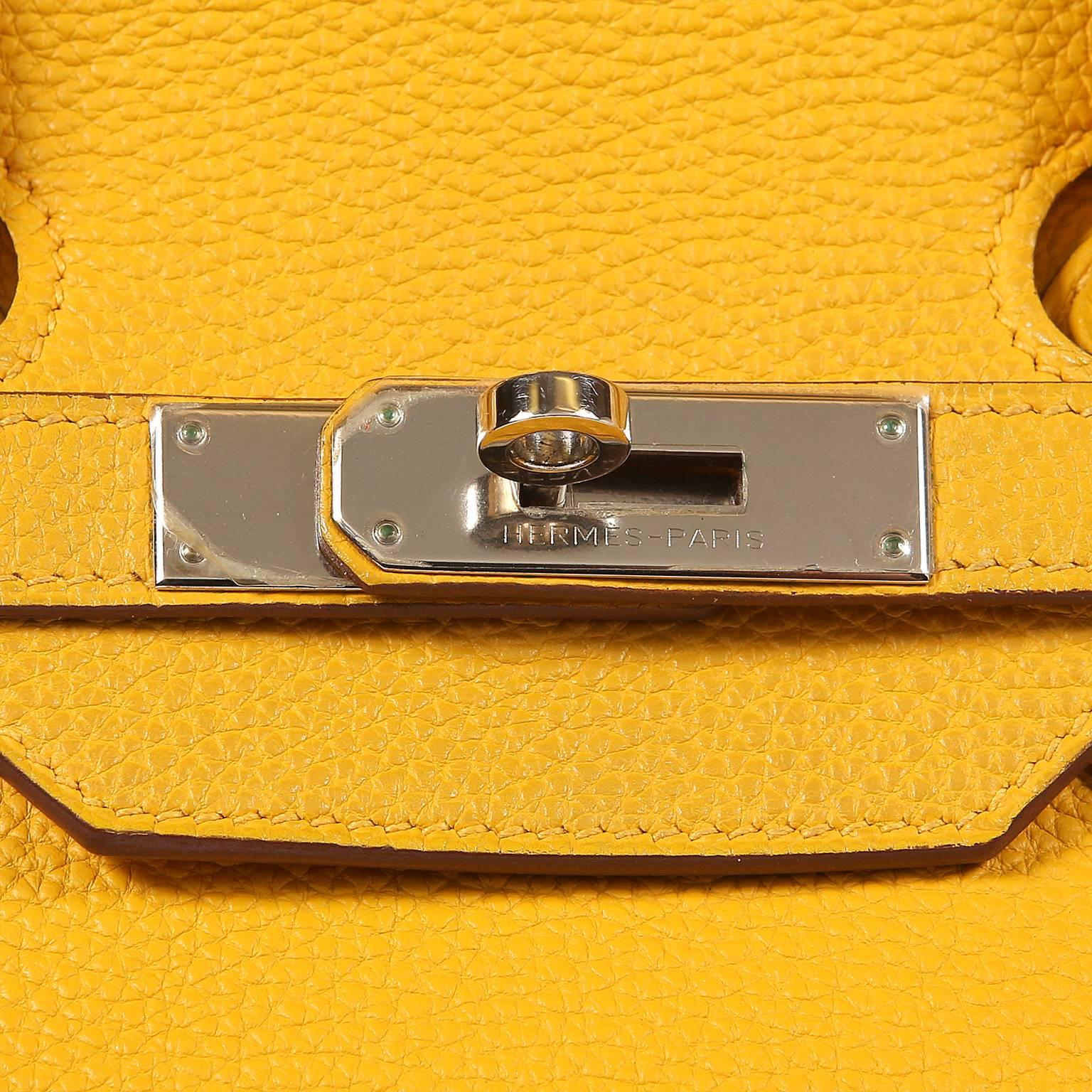 Hermès Soleil Yellow Togo 35cm Birkin Bag with Palladium In Excellent Condition In Palm Beach, FL