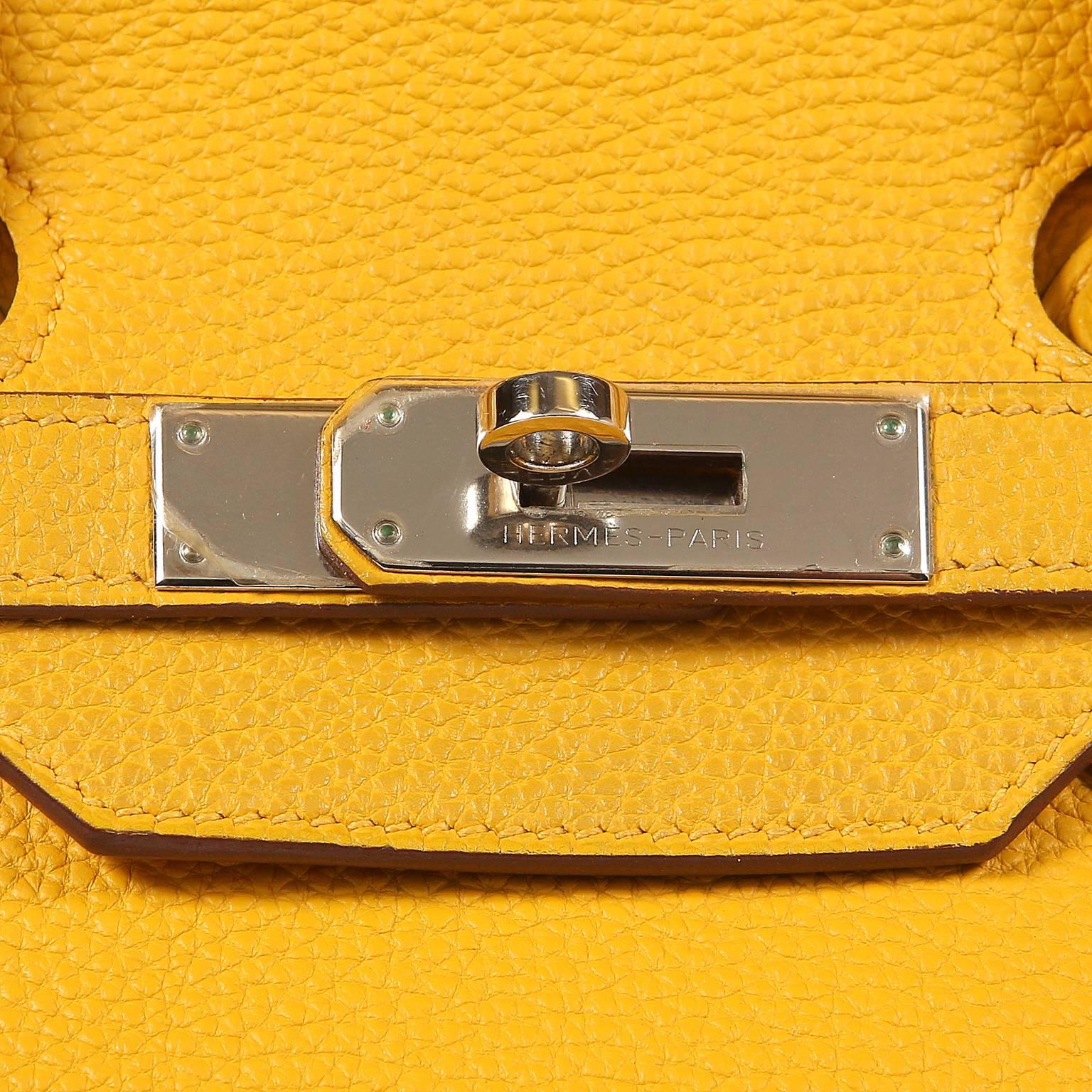 Hermès Soleil Yellow Togo 35cm Birkin Bag with Palladium In Excellent Condition In Palm Beach, FL