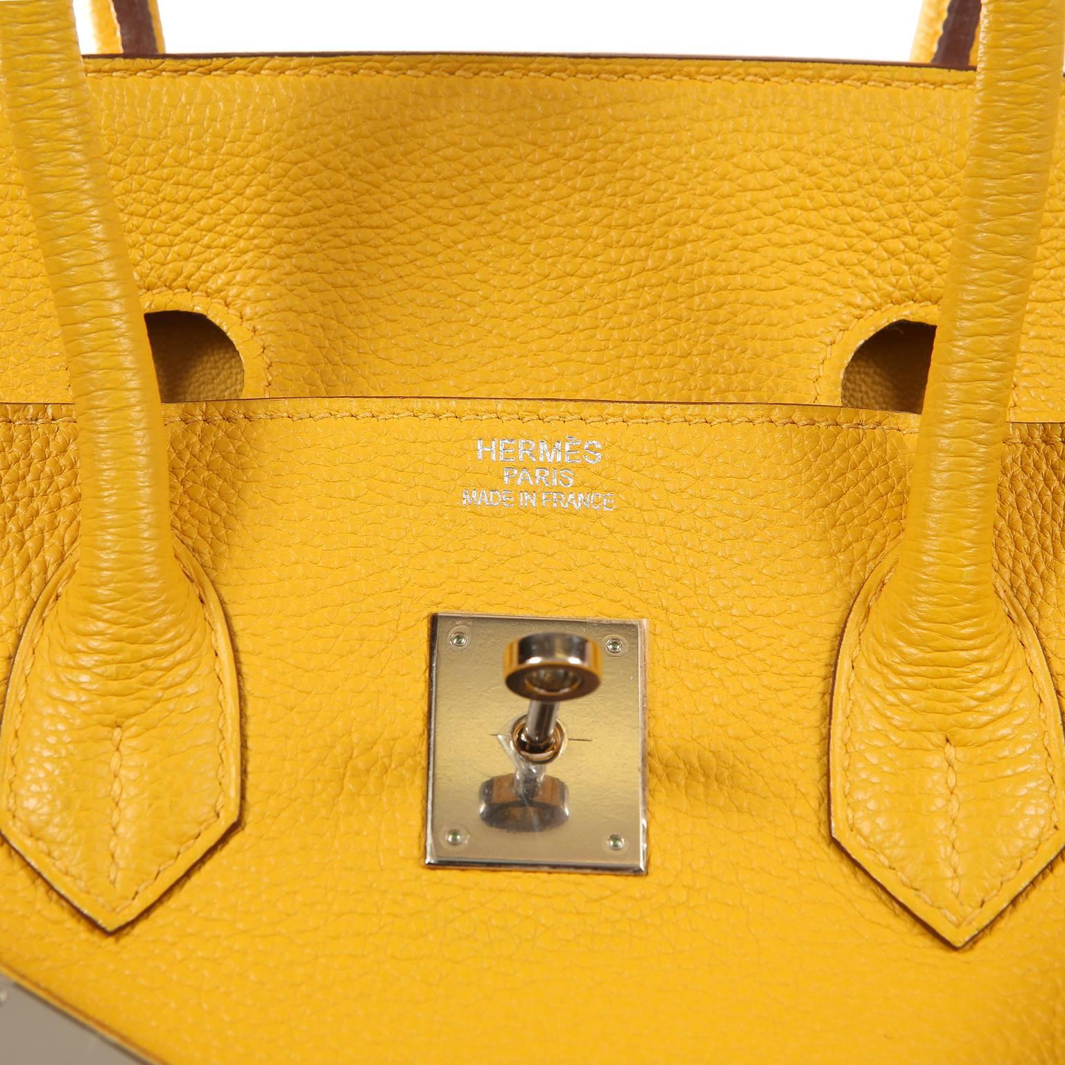 Women's or Men's Hermès Soleil Yellow Togo 35cm Birkin Bag with Palladium