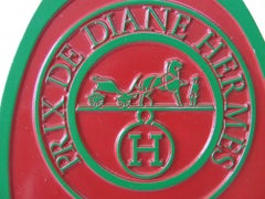 Hermès Stirrup Shaped Prix De Diane 1987 Aluminium Sign Plaque Maroc Collector