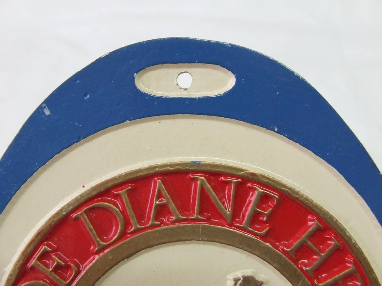 Plaque Hermès Concours Hippique Prix De Diane Chantilly 1989 - Alu émaillé