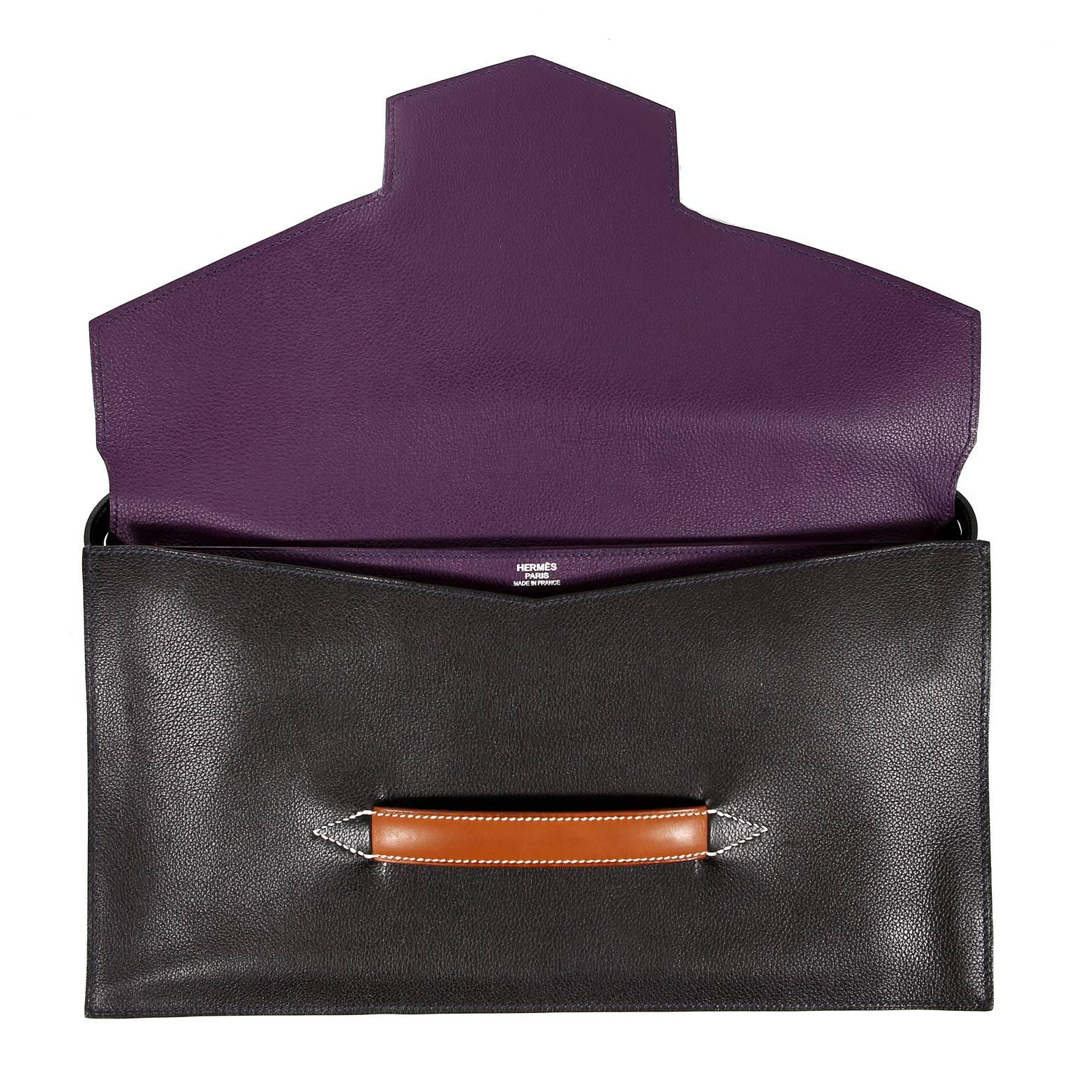 Hermès Tri Color Faco II Convertible Clutch with Strap For Sale 2