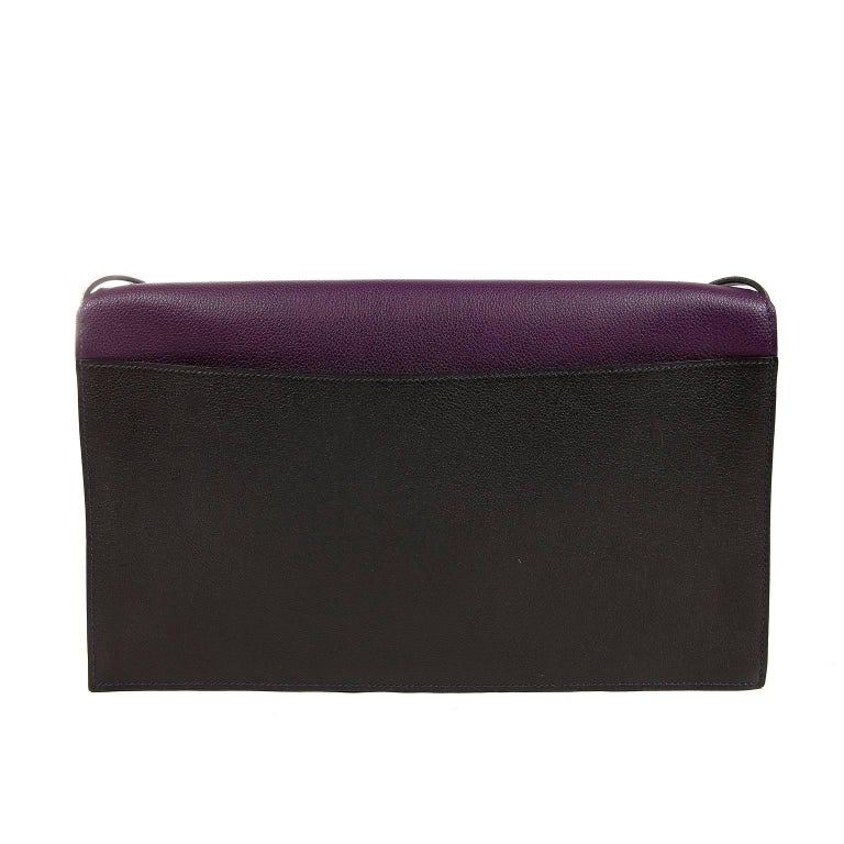 Black Hermès Tri Color Faco II Convertible Clutch with Strap For Sale