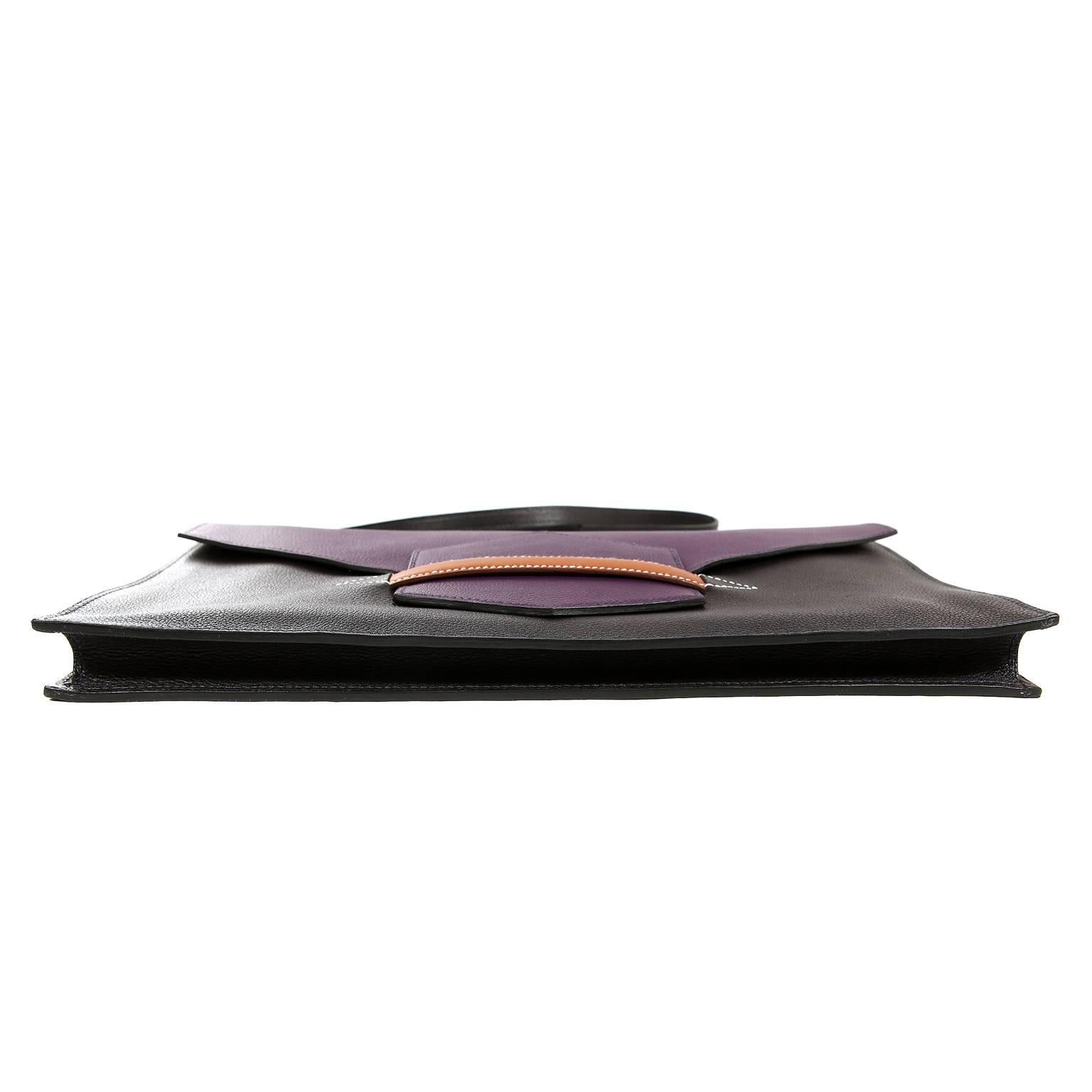 Hermès Pochette tricolore Faco II convertibile con tracolla in vendita 2