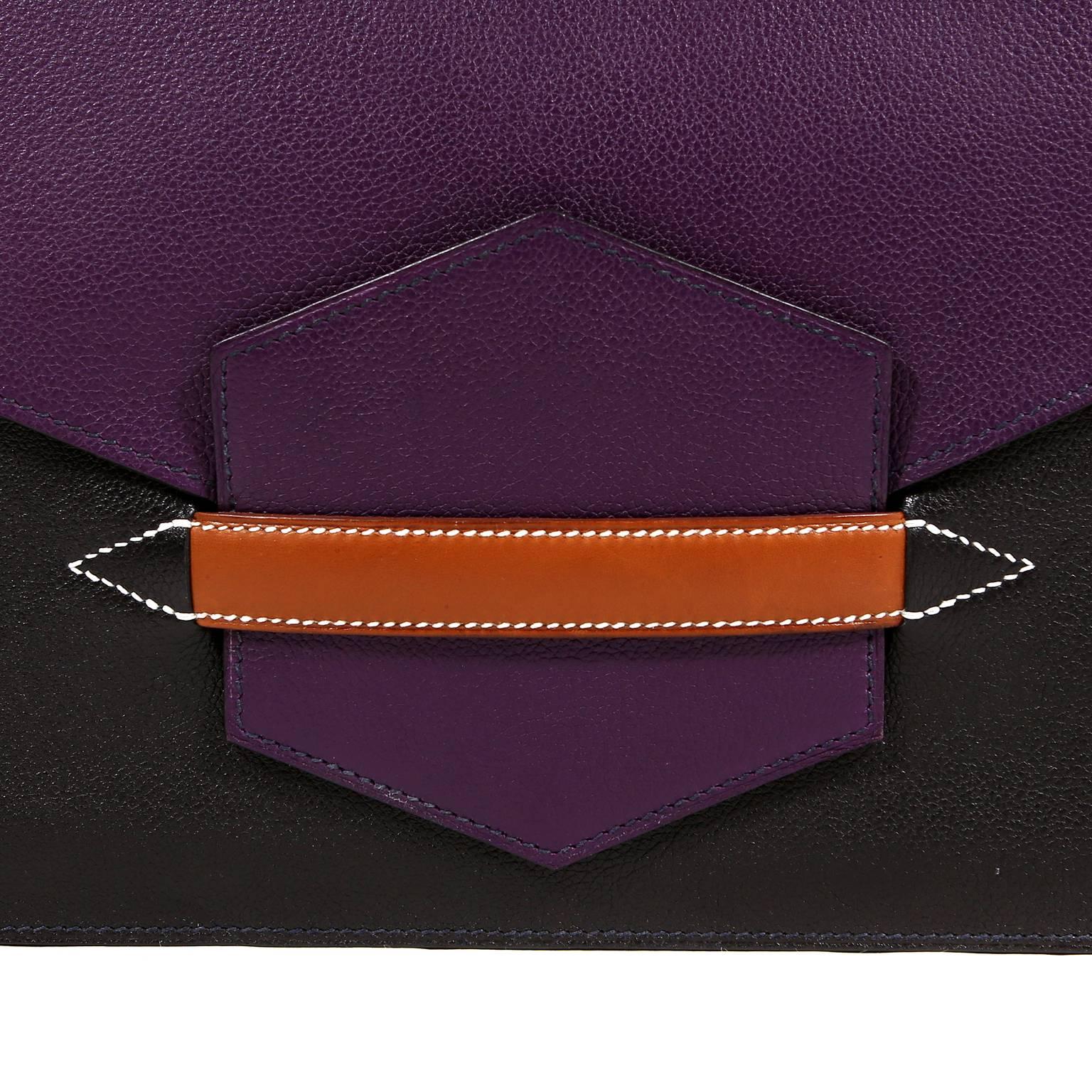 Hermès Tri Color Faco II Convertible Clutch with Strap For Sale 1