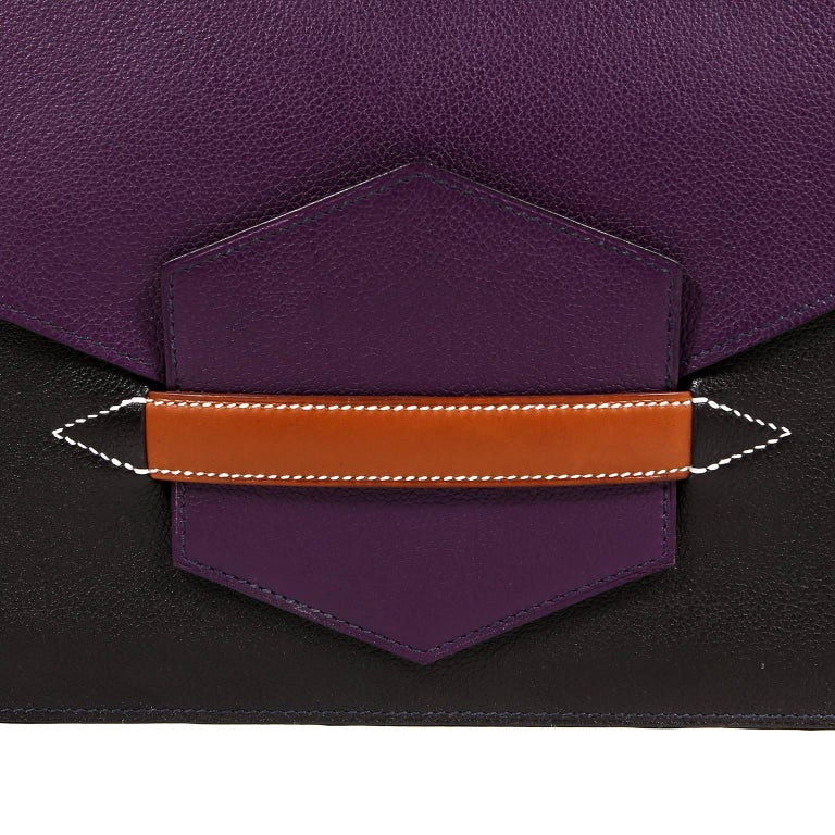 Hermès Tri Color Faco II Convertible Clutch with Strap For Sale 4