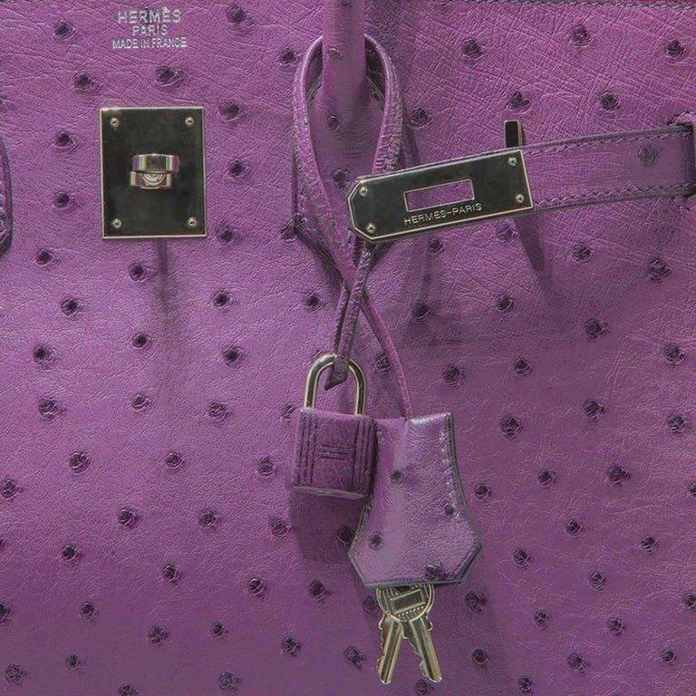 Hermès - Authenticated Birkin 35 Handbag - Ostrich Pink for Women, Good Condition