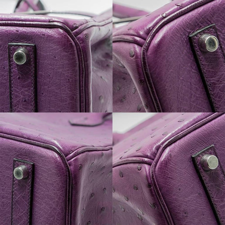 Ostrich wallet Hermès Purple in Ostrich - 25783148