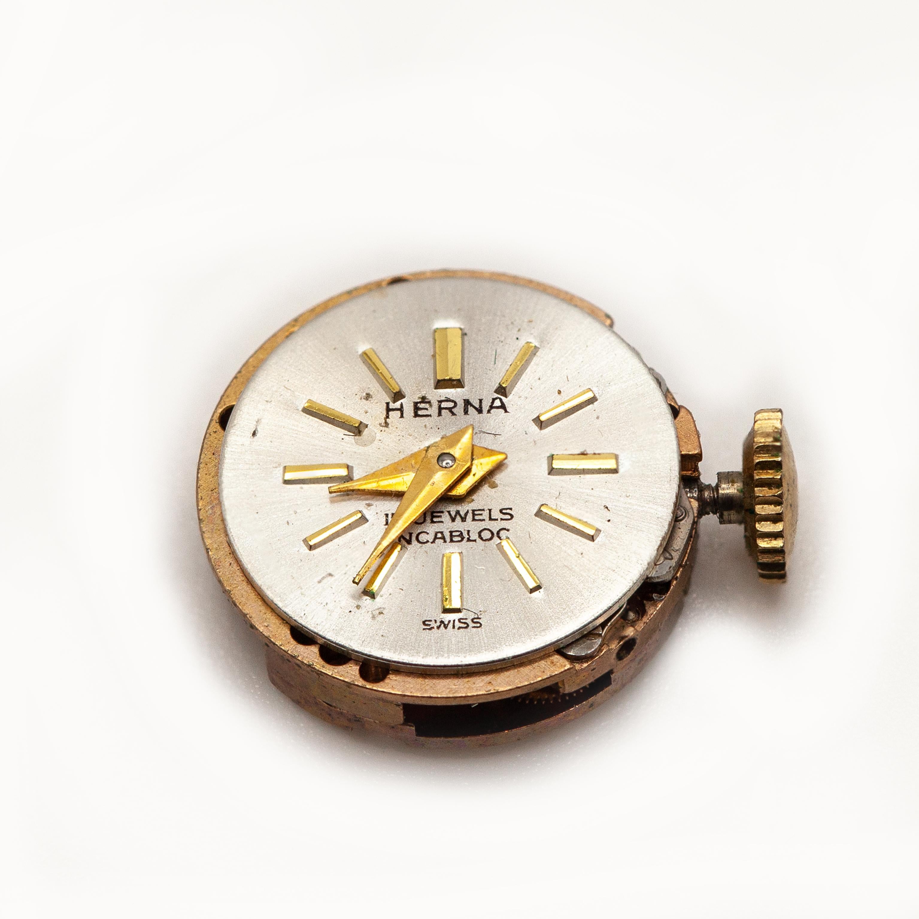Herna 14K YG  Pocket Watch with 18K Gold Engraving Hinged Cover en venta 15
