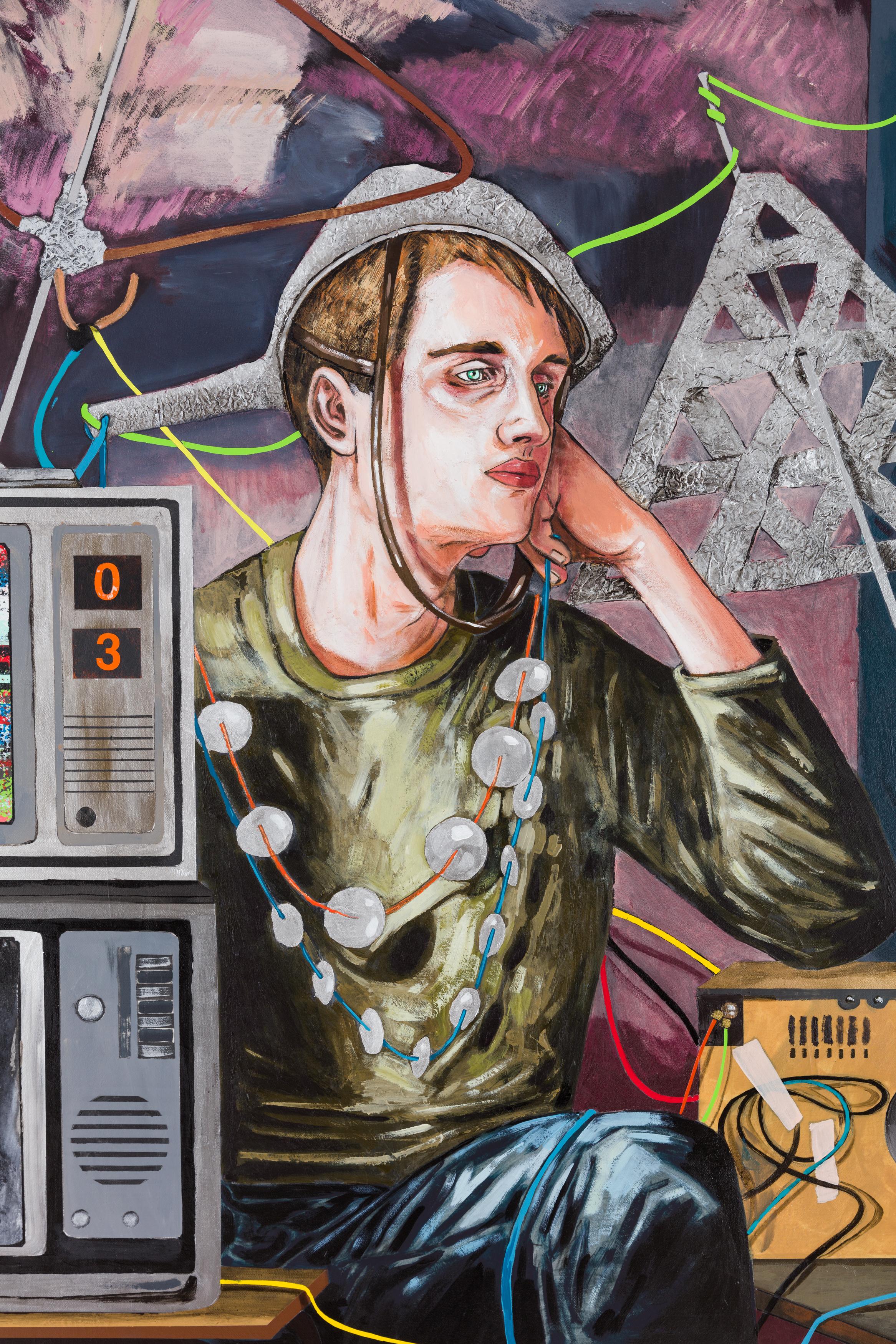 Conceptual artist #20 (Performance based; acting as his own receiver... - Painting by Hernan Bas