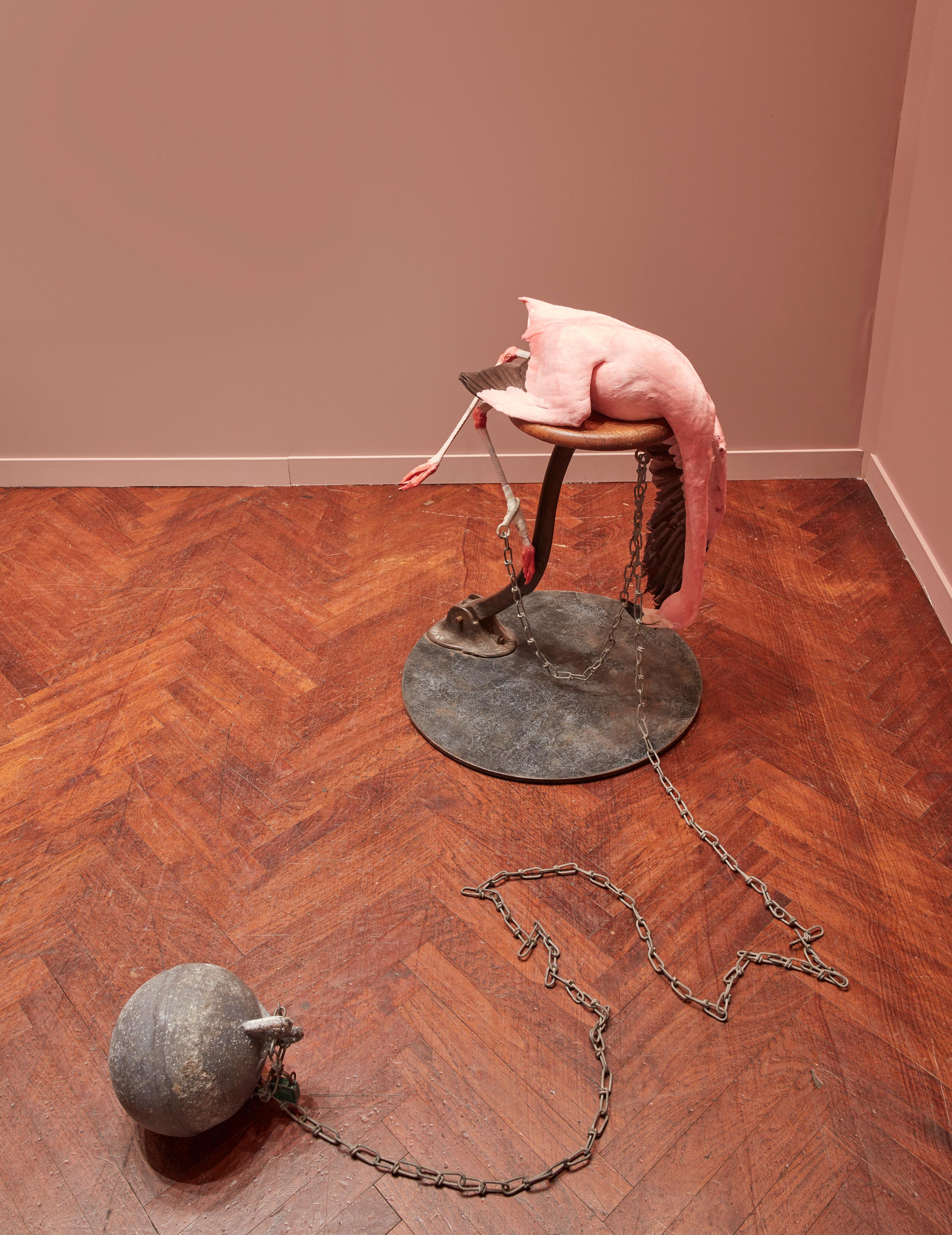 Hernan Bas Figurative Sculpture - Fading pink (#3)