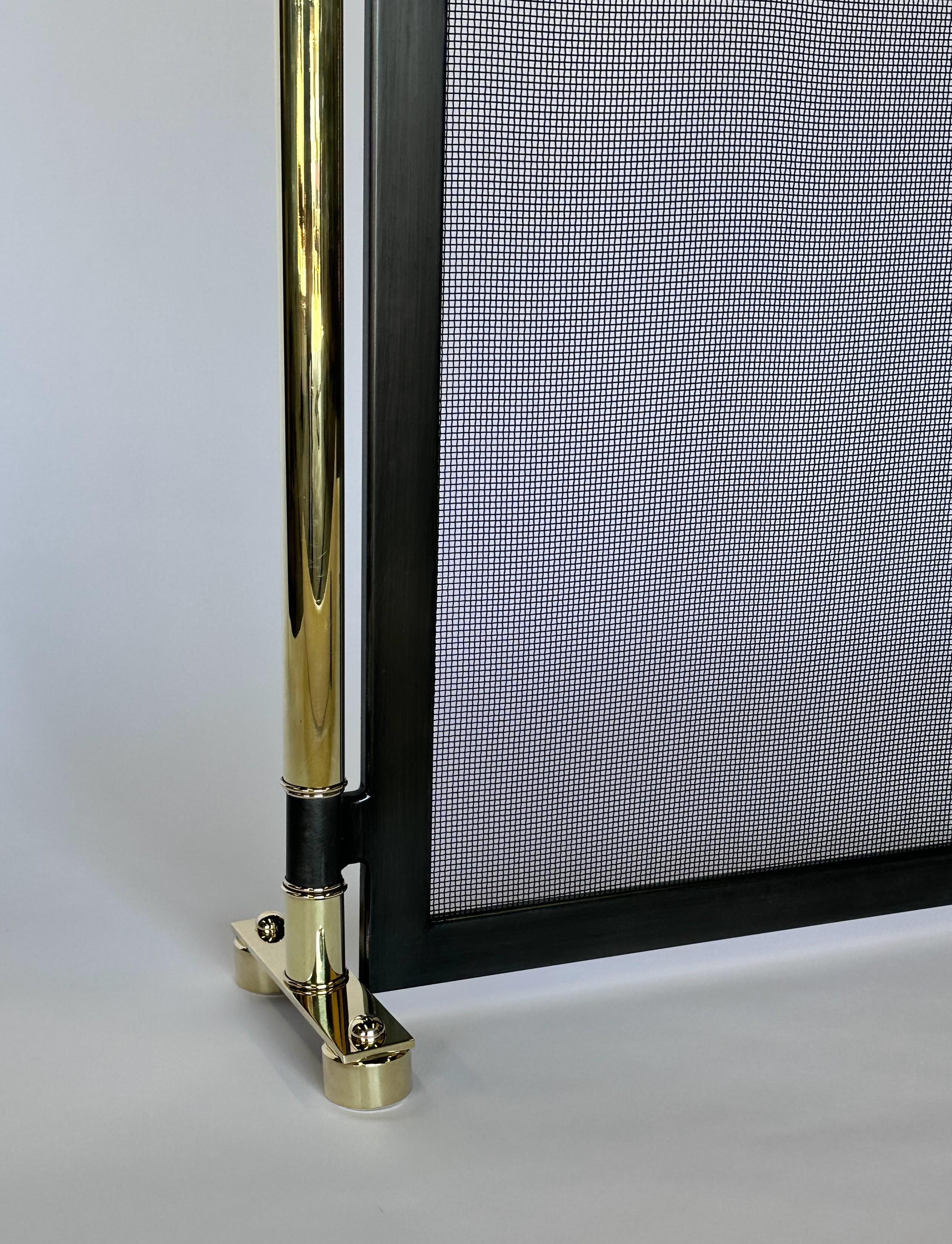 This is our newest design that is absolutely stunning and original, The Hernan Brass & Iron Fire Screen.  The main Iron rectangular frame is available in ANY color! Just tell us the color you would like and we will professionally primer and spray