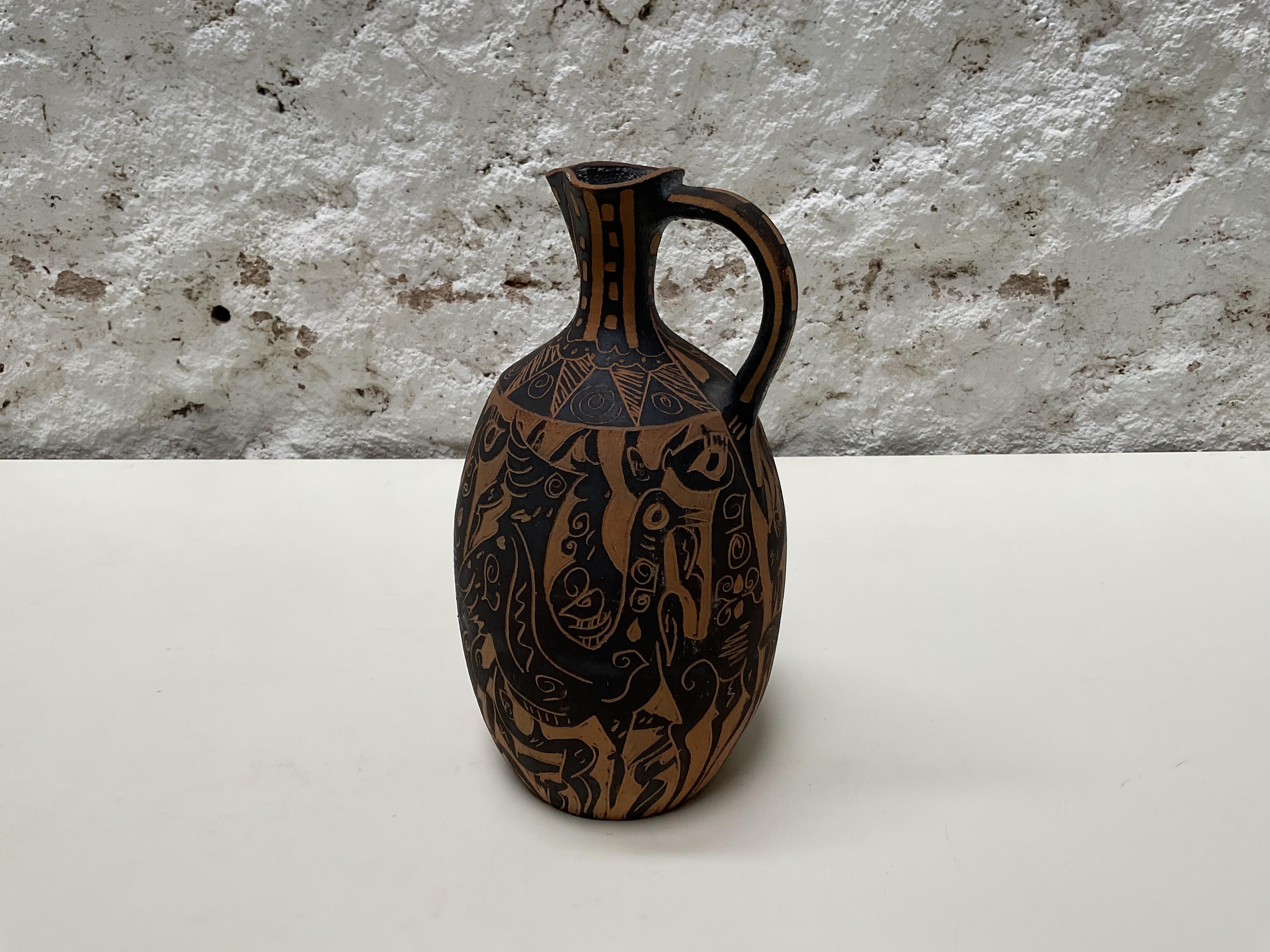 Hernán Sanz - Vase en céramique de style Picasso, Talleres Pedro Mercedes, Cuenca, Espagne en vente 3