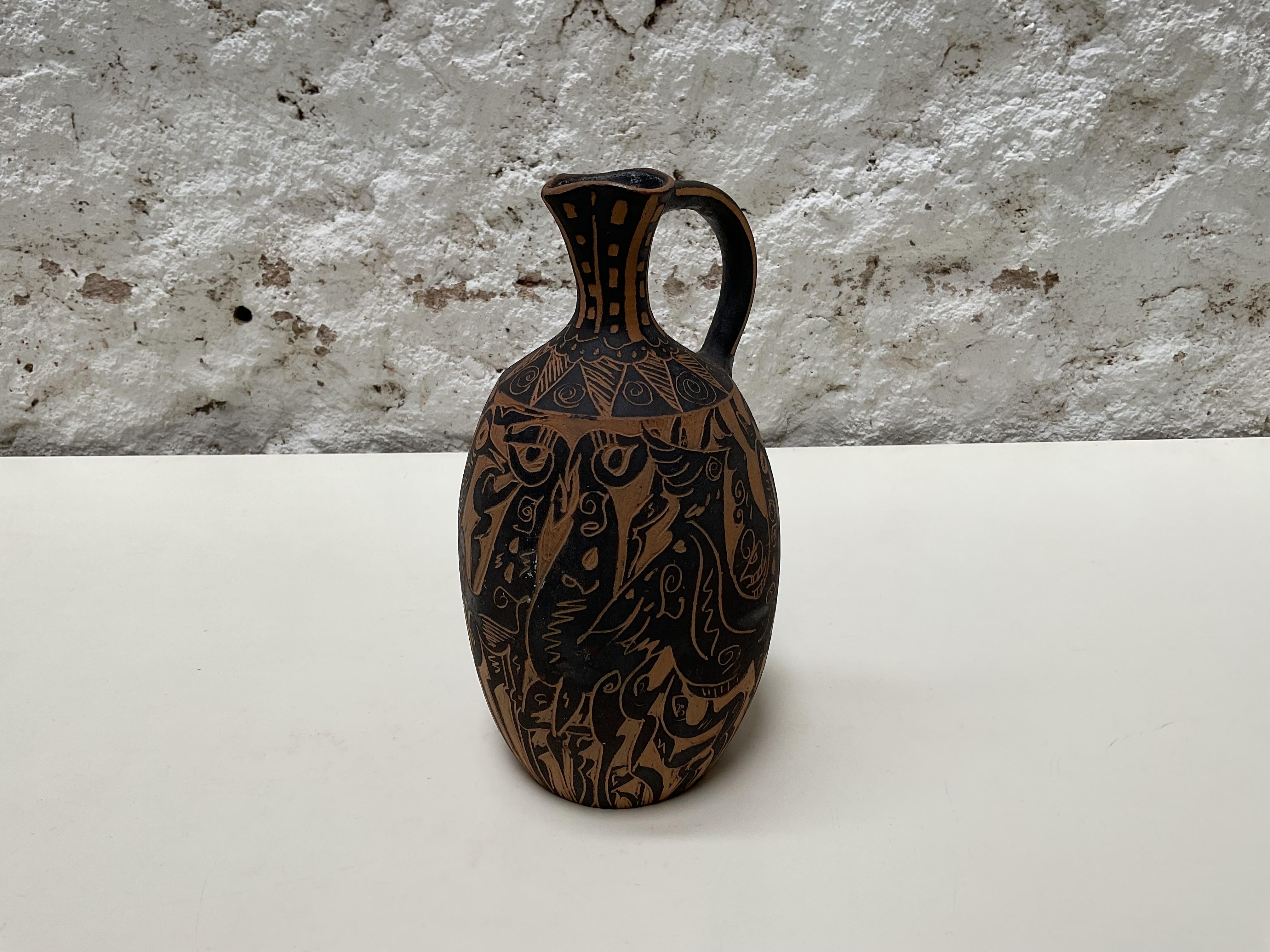 Hernán Sanz - Vase en céramique de style Picasso, Talleres Pedro Mercedes, Cuenca, Espagne en vente 4