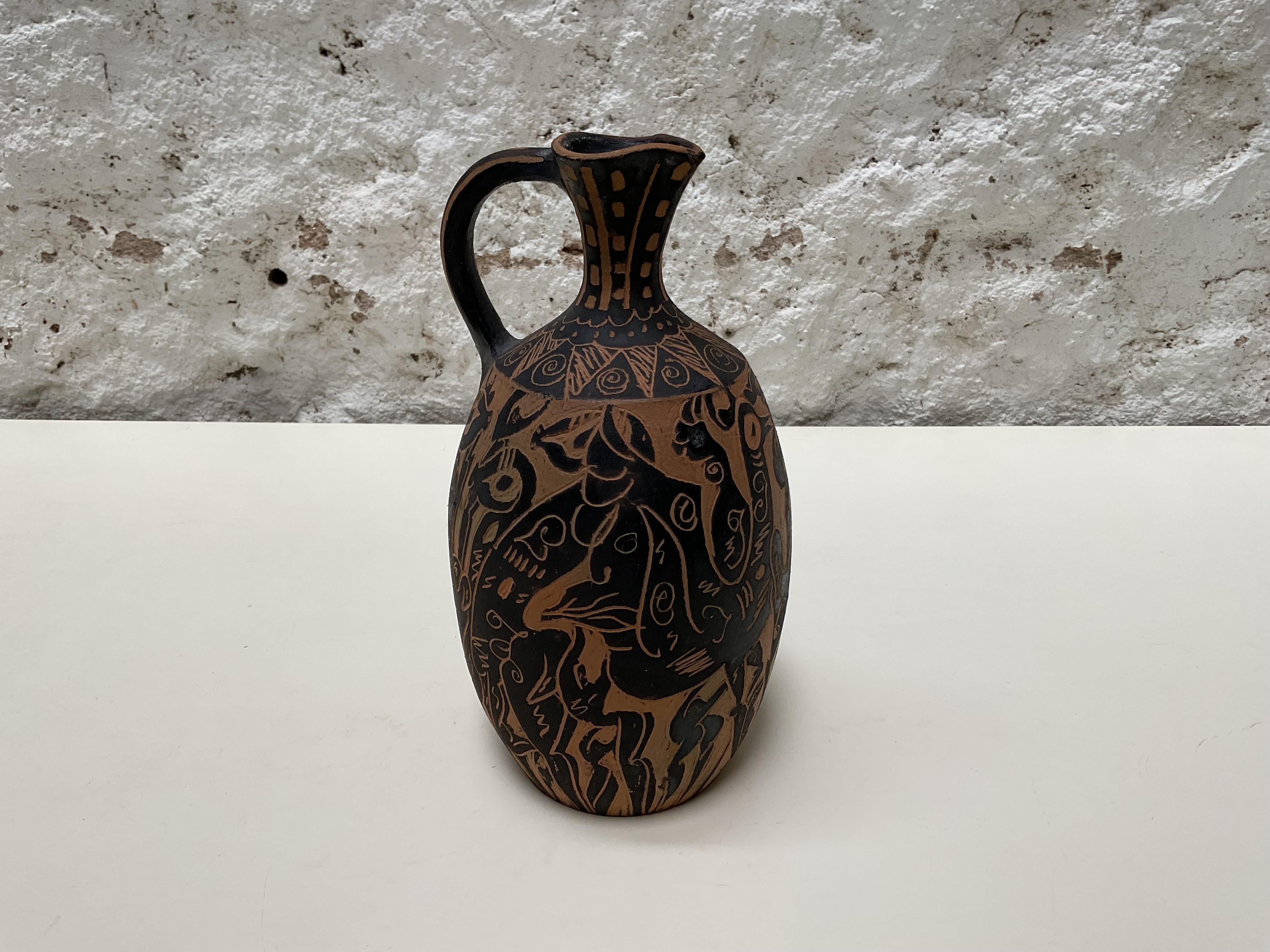 Hernán Sanz - Vase en céramique de style Picasso, Talleres Pedro Mercedes, Cuenca, Espagne en vente 5
