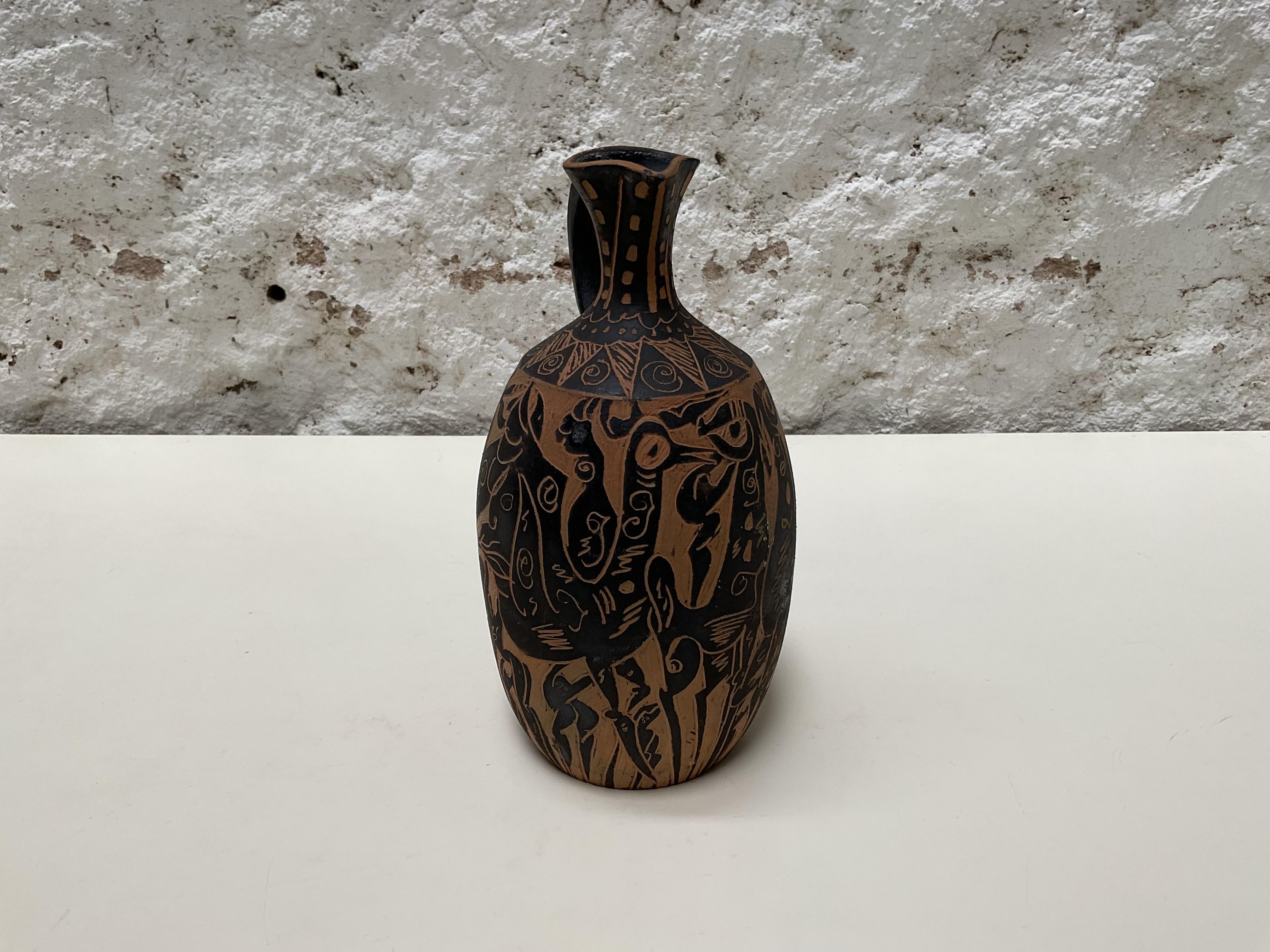 Hernán Sanz - Vase en céramique de style Picasso, Talleres Pedro Mercedes, Cuenca, Espagne en vente 6