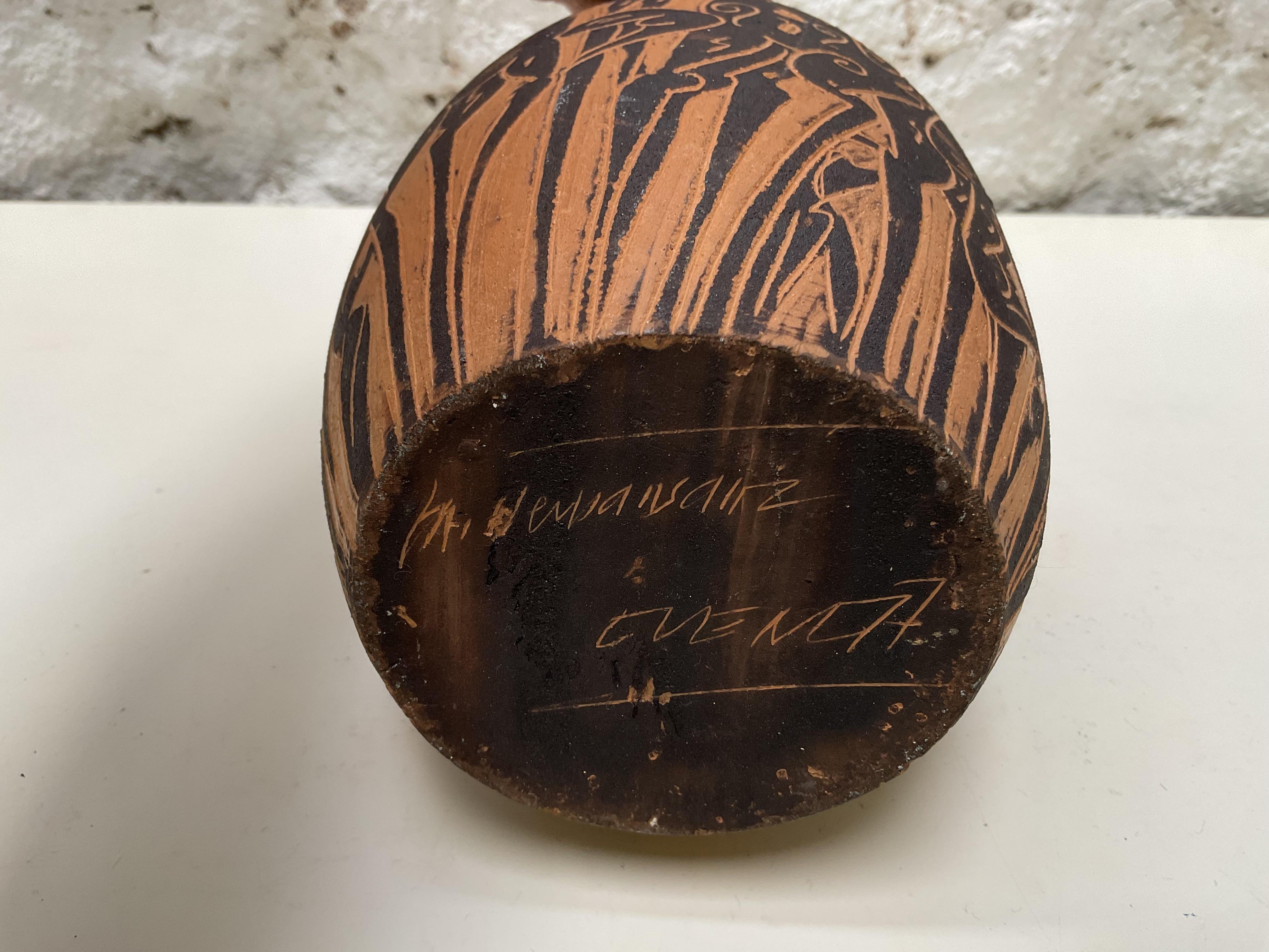 Hernán Sanz - Vase en céramique de style Picasso, Talleres Pedro Mercedes, Cuenca, Espagne Bon état - En vente à Barcelona, ES