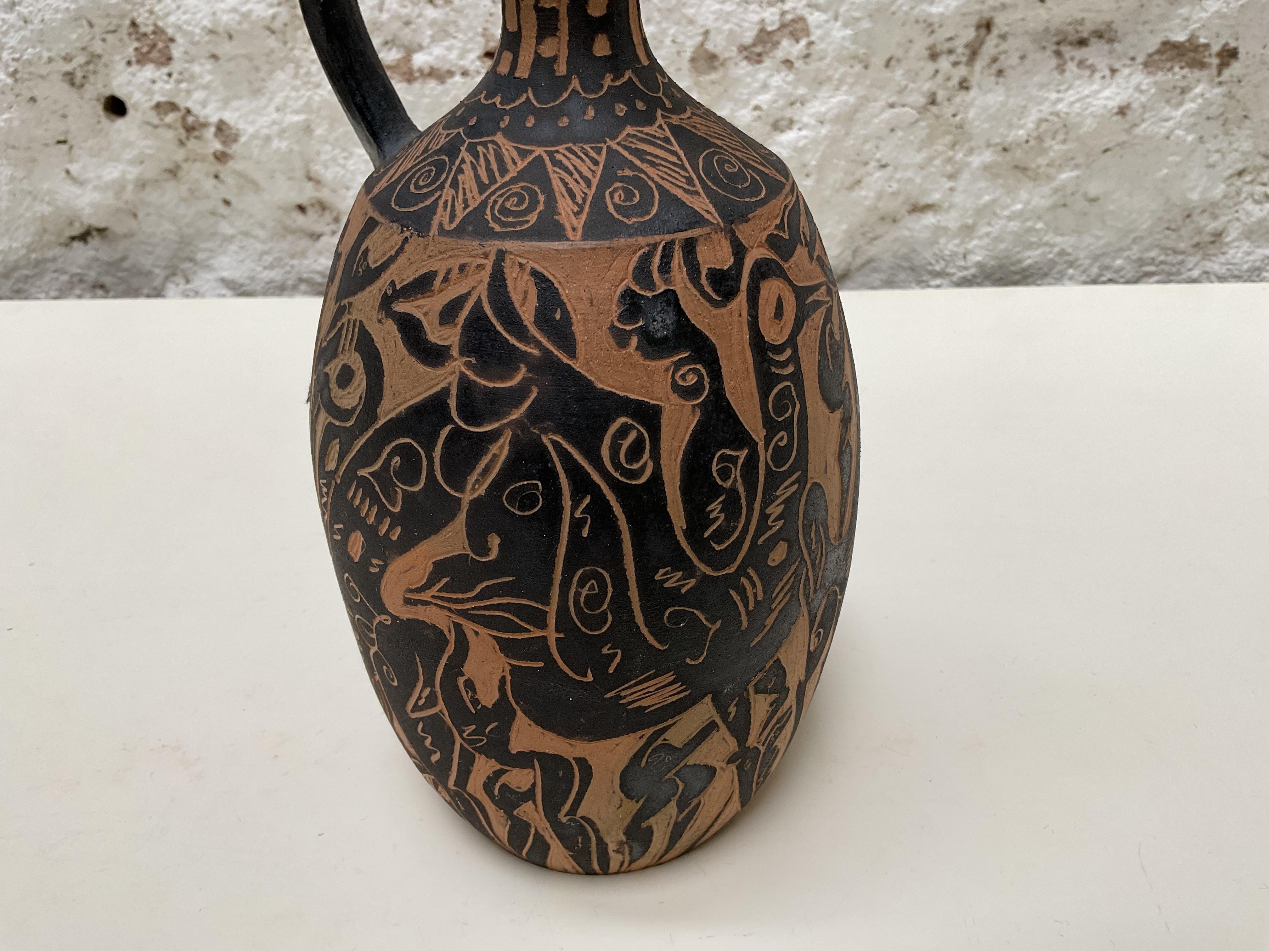 Hernán Sanz - Vase en céramique de style Picasso, Talleres Pedro Mercedes, Cuenca, Espagne en vente 1