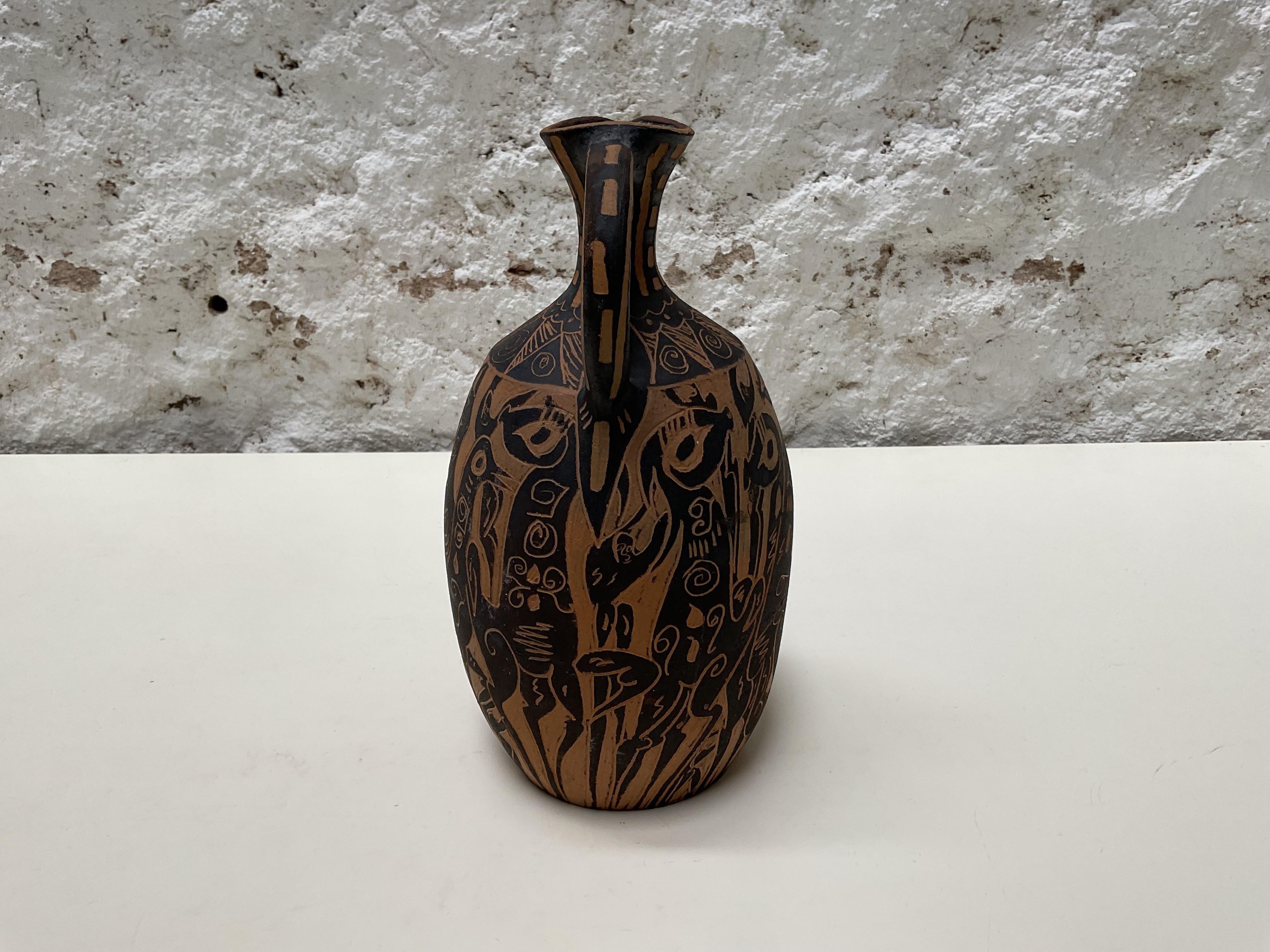 Hernán Sanz - Vase en céramique de style Picasso, Talleres Pedro Mercedes, Cuenca, Espagne en vente 2