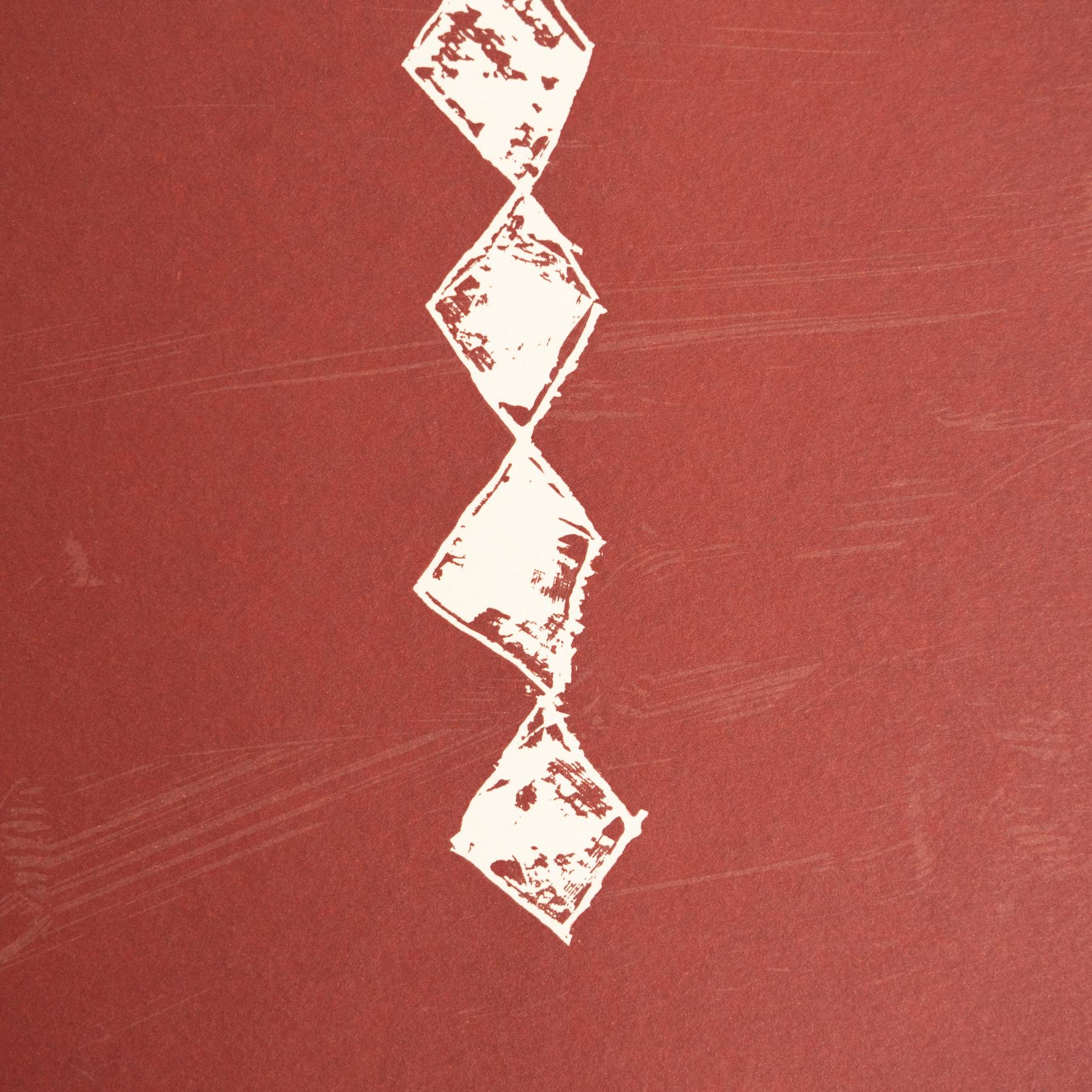 Hernández Pijuan Litografía abstracta roja y blanca sobre papel, 1999 en venta 3