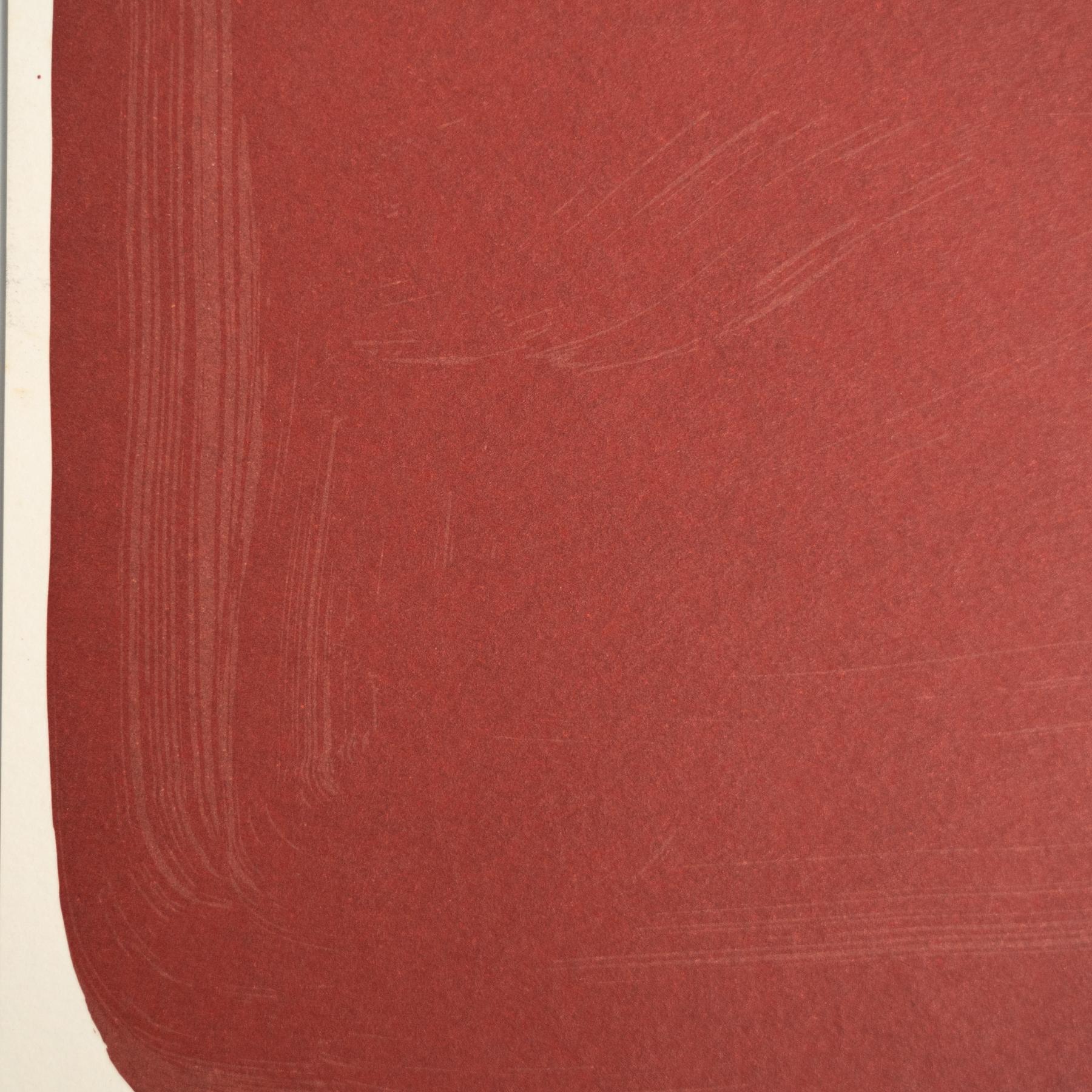 Hernández Pijuan Litografía abstracta roja y blanca sobre papel, 1999 en venta 1