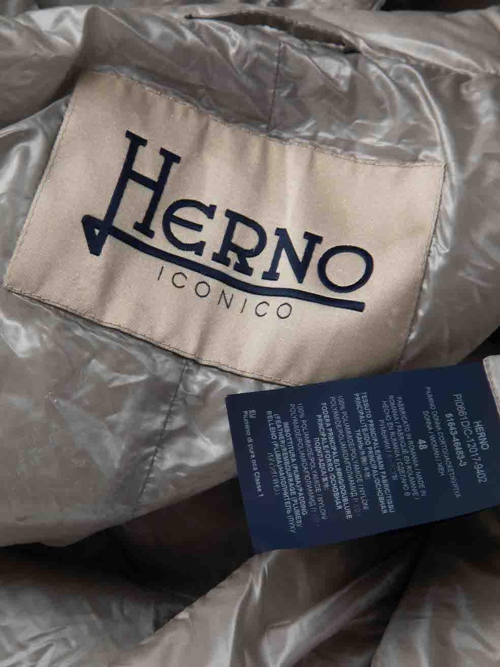 Herno Beige Quilted Feather Padded Gillet Size XXL For Sale 1