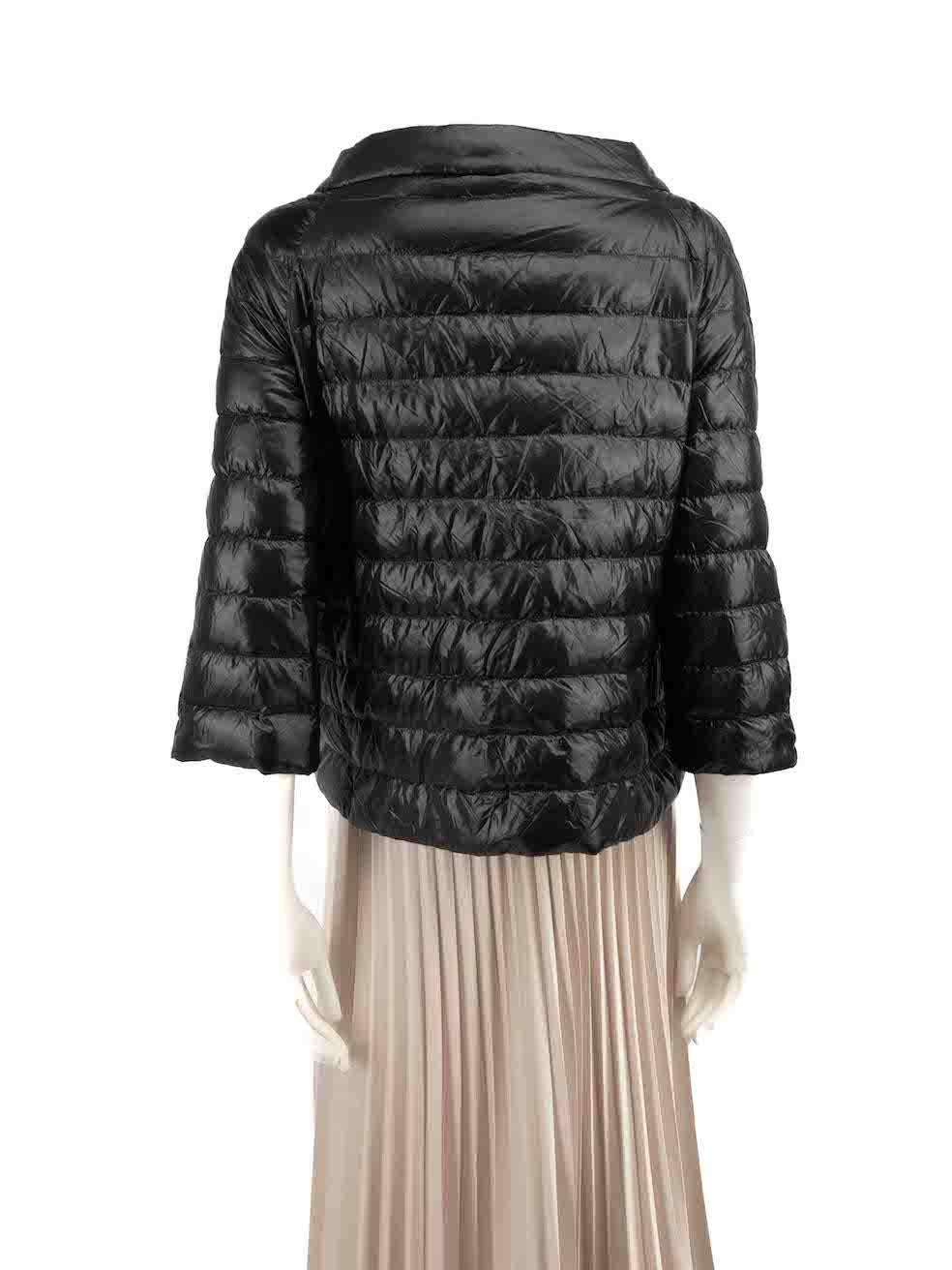 Black Herno Beige Reversible Mid Sleeve Quilted Jacket Size L