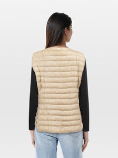 Herno Beige Sleeveless Quilted Vest Size XL
