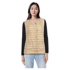 Herno Beige Sleeveless Quilted Vest Size XL