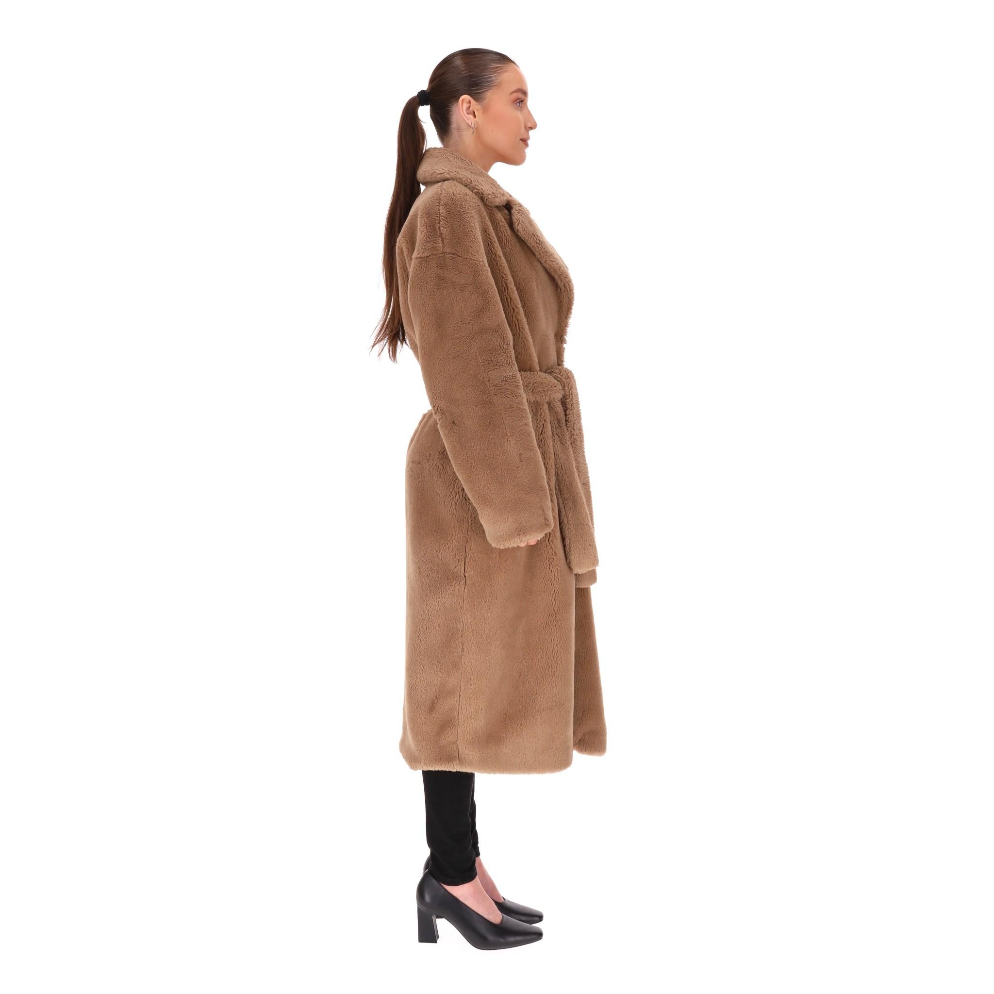 Marrone Cappotto in pelliccia sintetica Herno in vendita